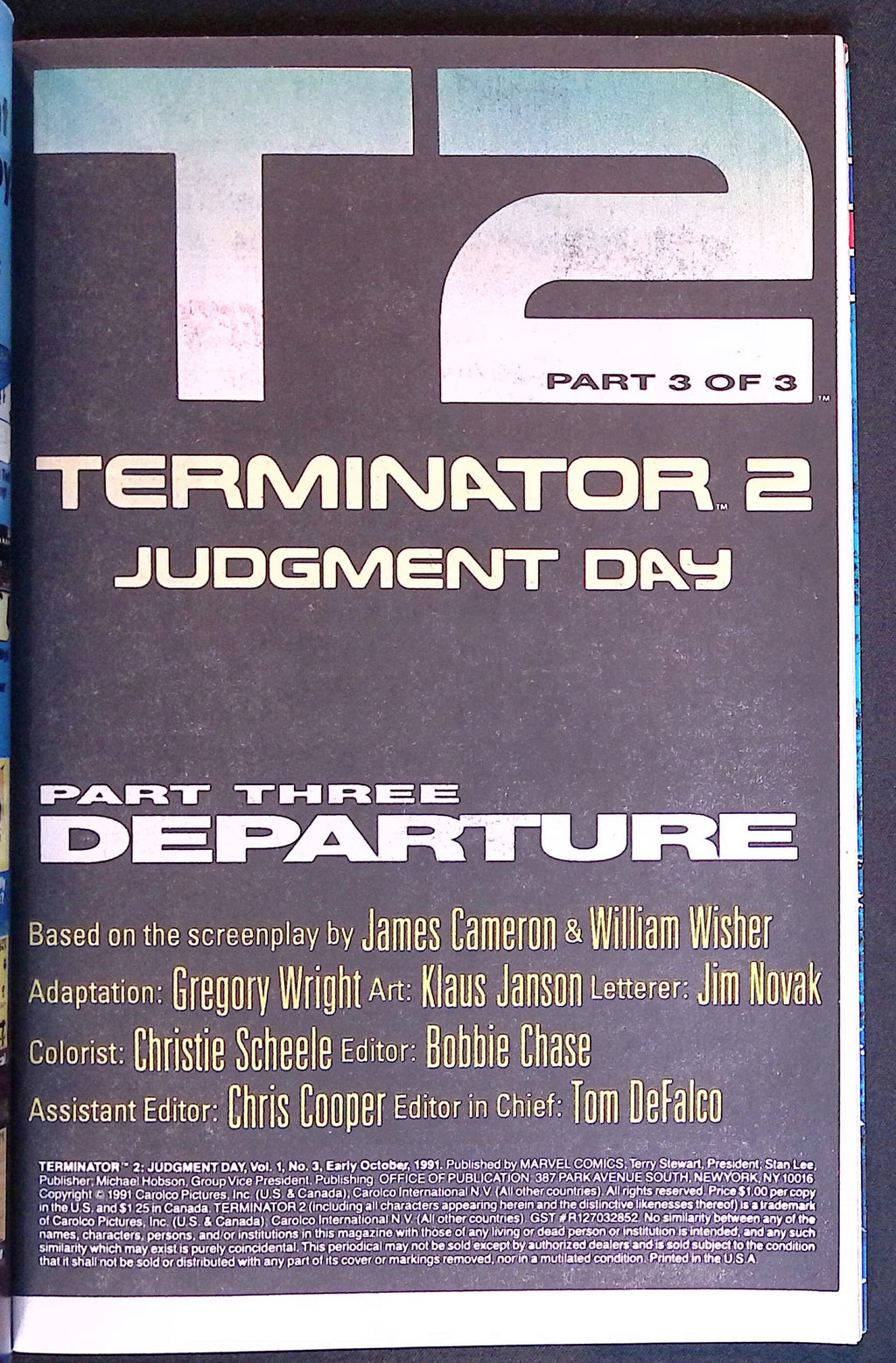 Terminator 2: Judgment Day # 3 1991 VF+