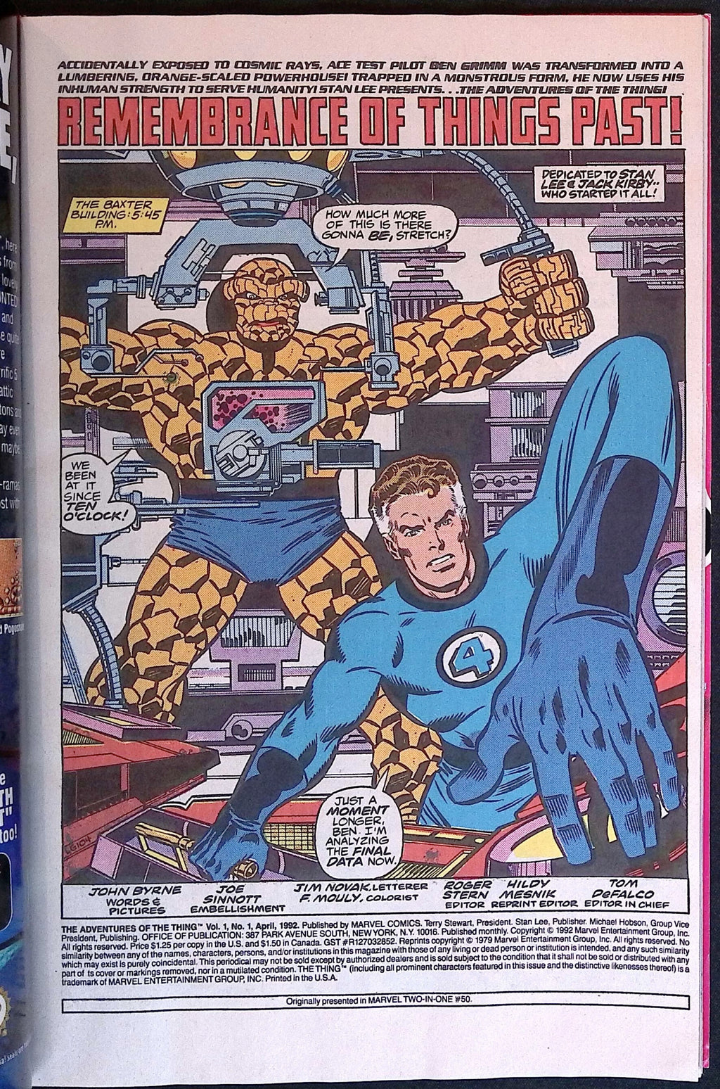 The Adventures of the Thing # 1 1992 VF+