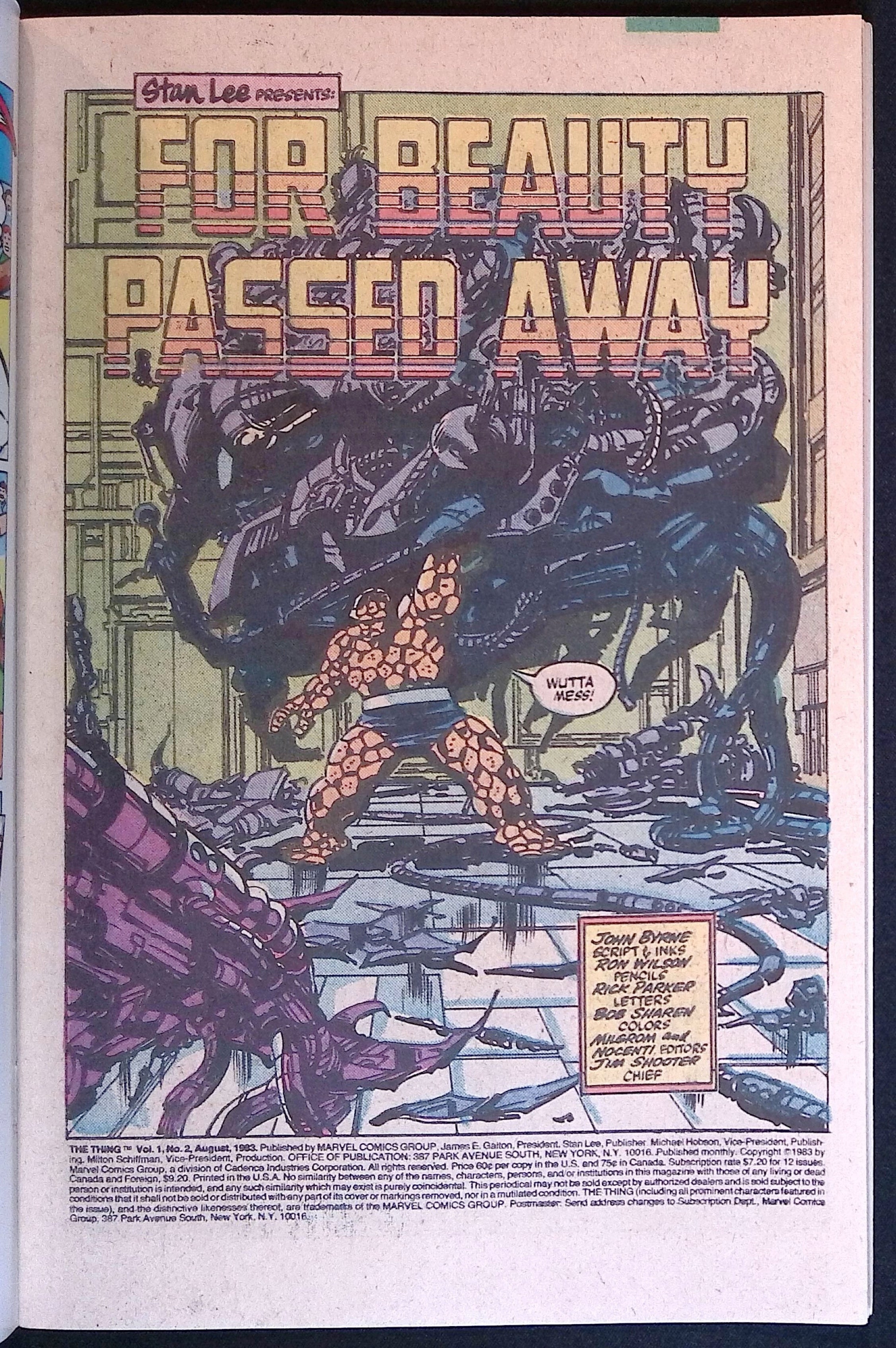 The Thing # 2 1983 VF/NM