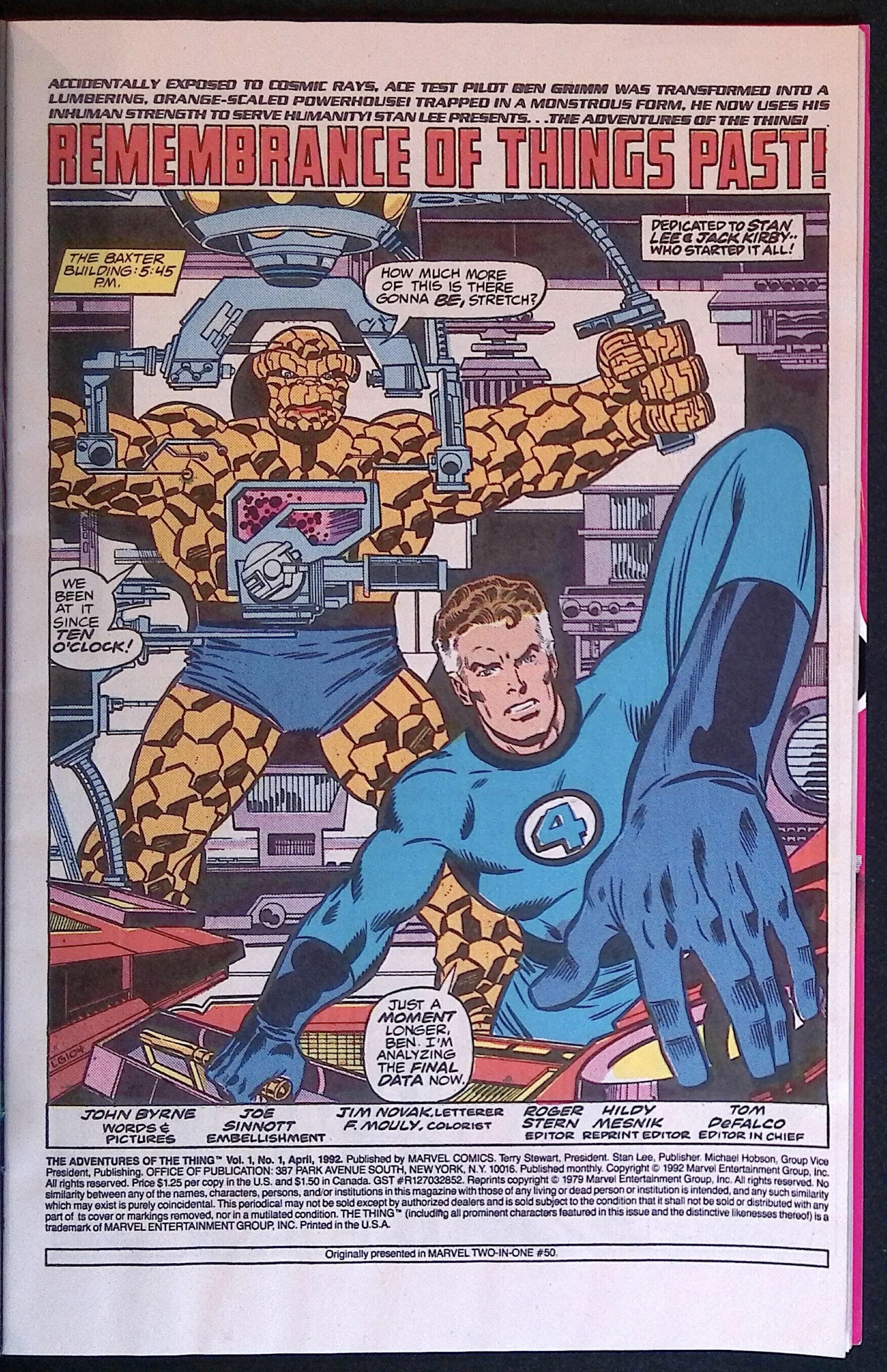 The Adventures of the Thing # 1 1992 VF/NM