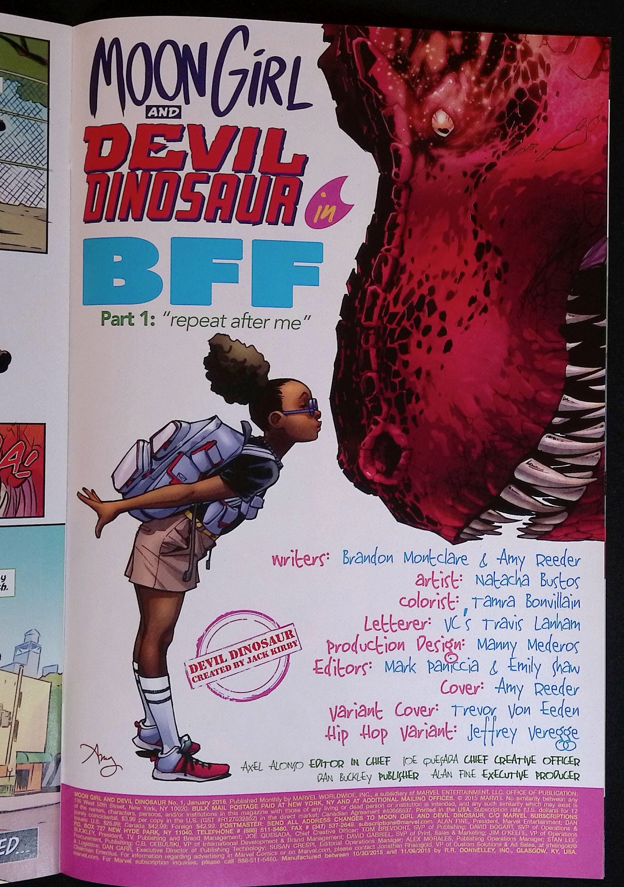 Moon Girl and Devil Dinosaur # 1 2016 NM-