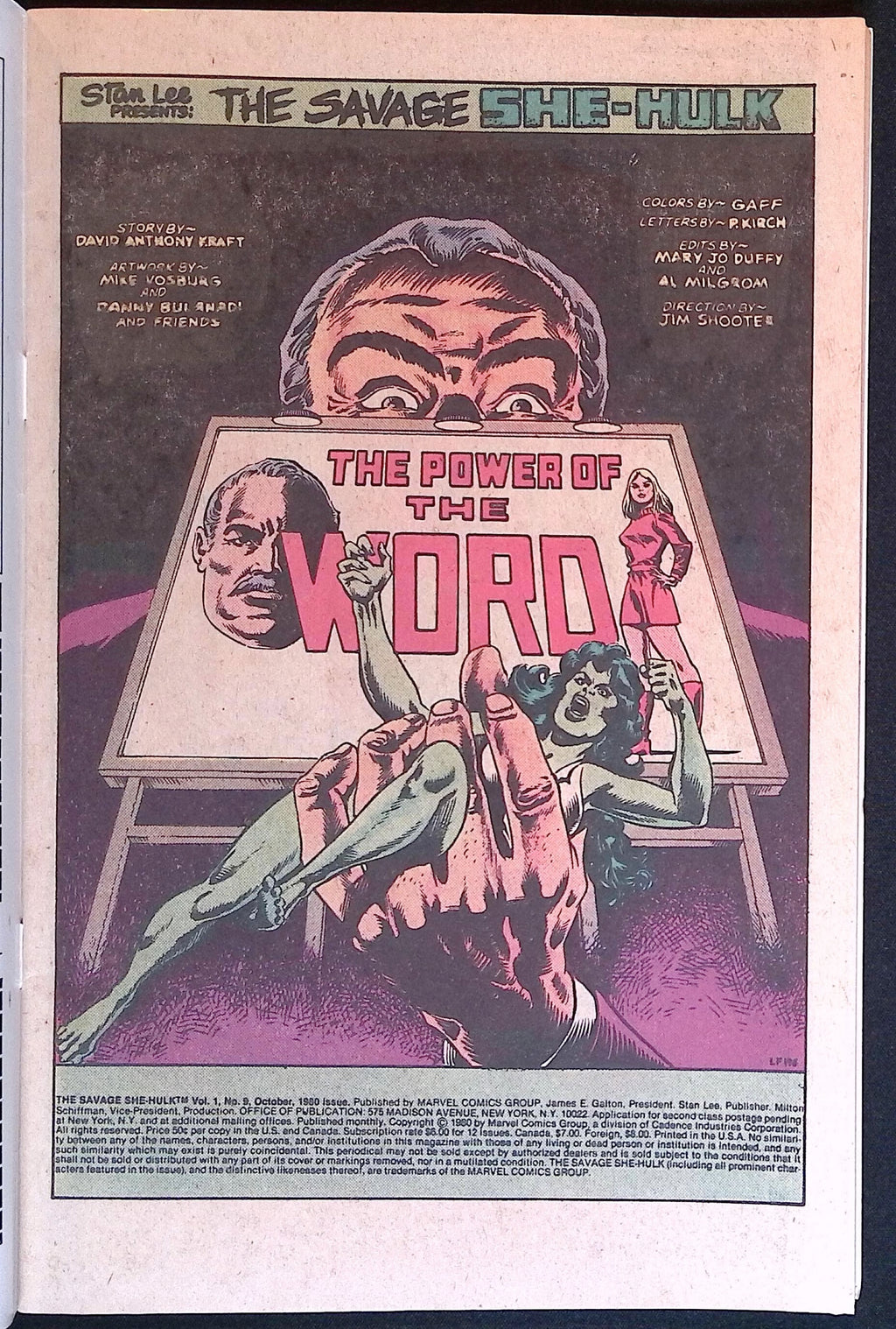 The Savage She-Hulk # 9 VF+ 1980