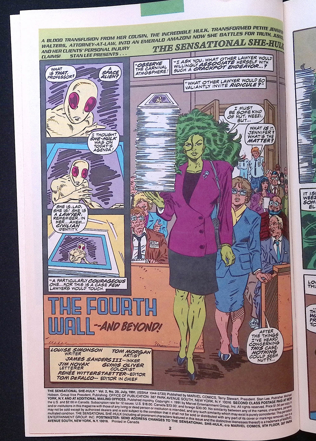 The Sensational She-Hulk # 29 1991 VF/NM