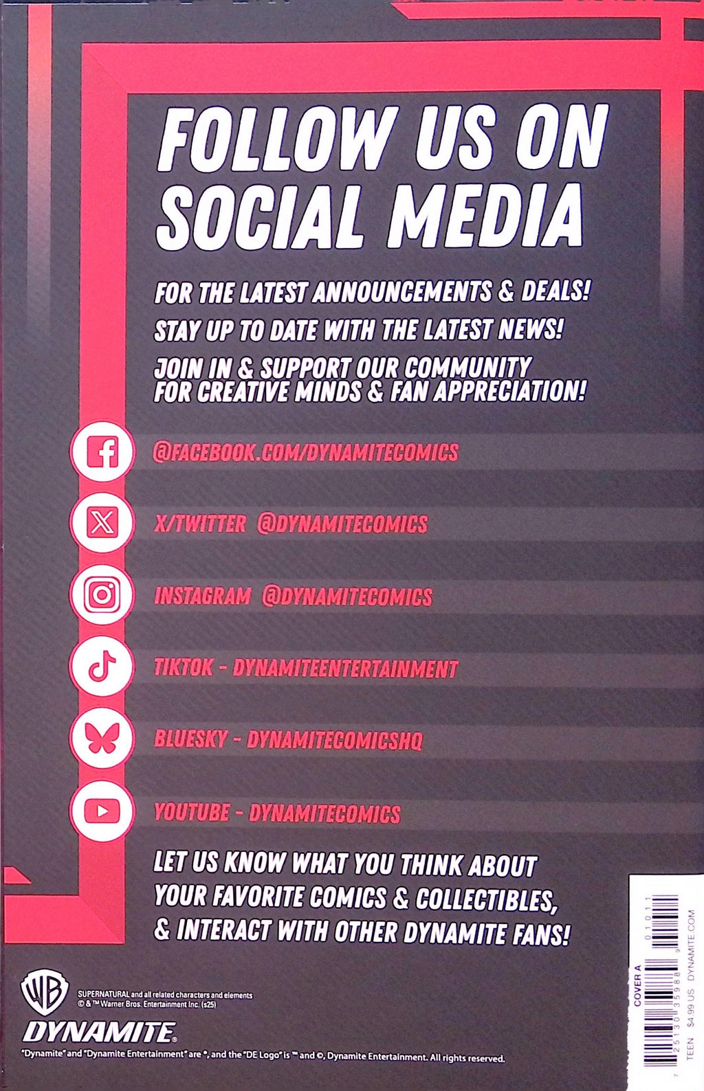 Supernatural # 1 2025 NM