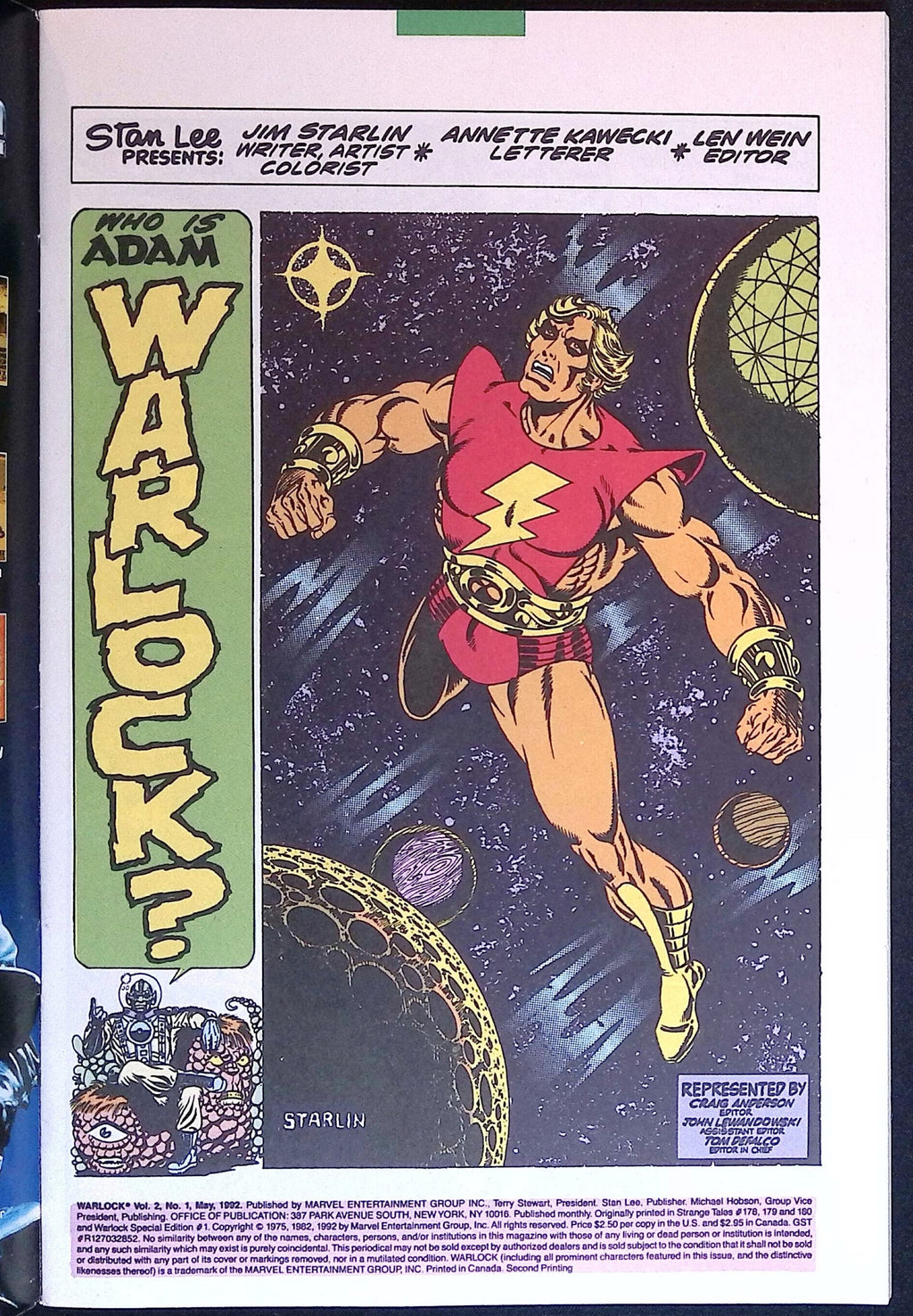 Warlock # 1 Vol 2. Second Printing NM-