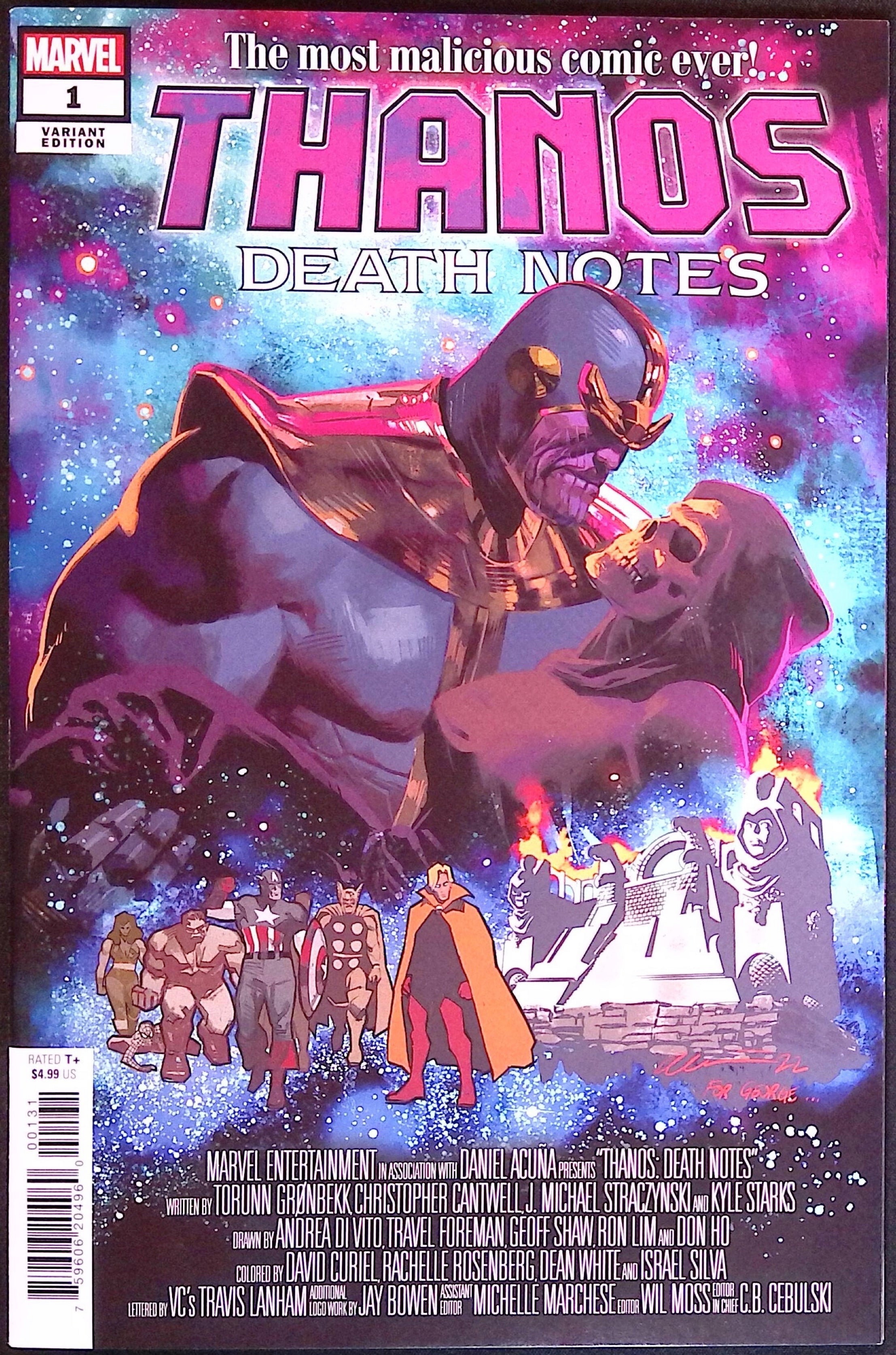 Thanos: Death Notes # 1 Straczynski Variant 2002 NM-