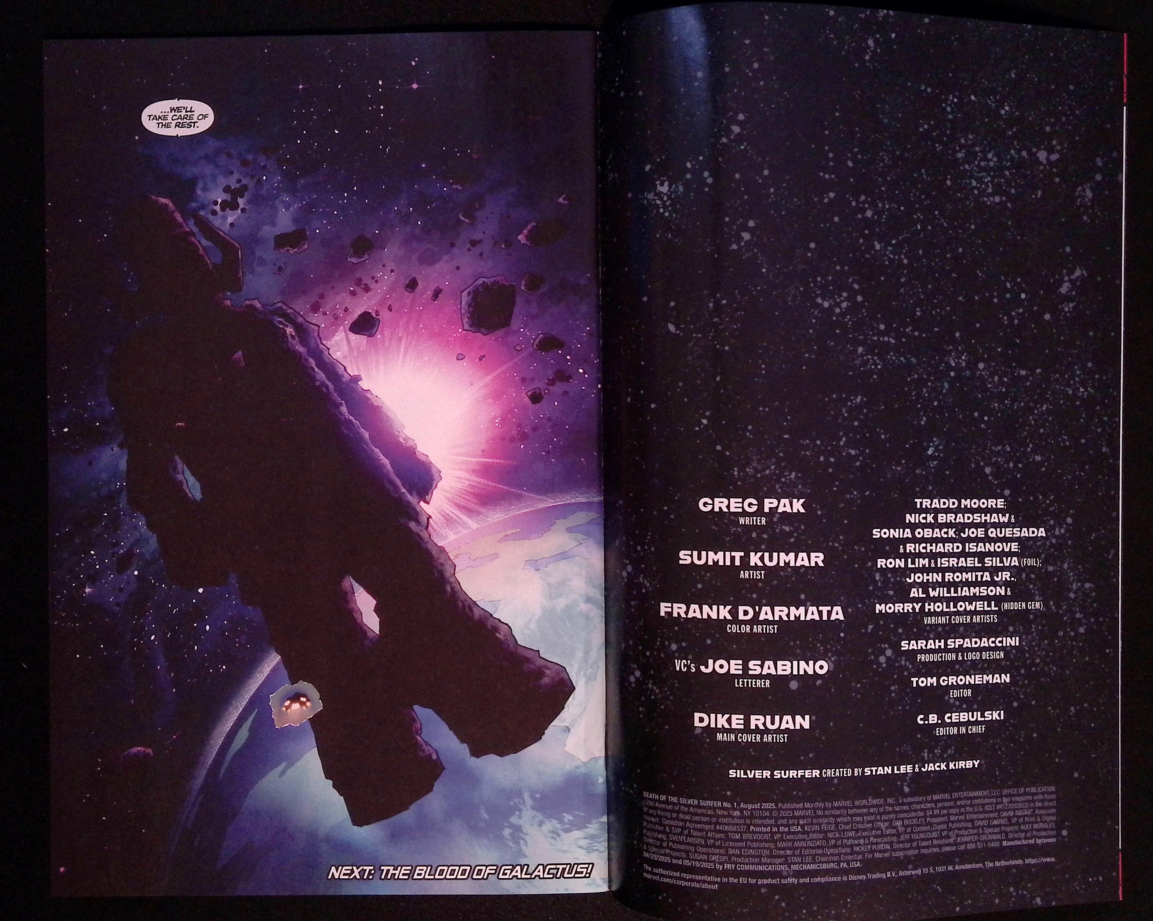 Death of the Silver Surfer # 1 Cover A 2025 NM