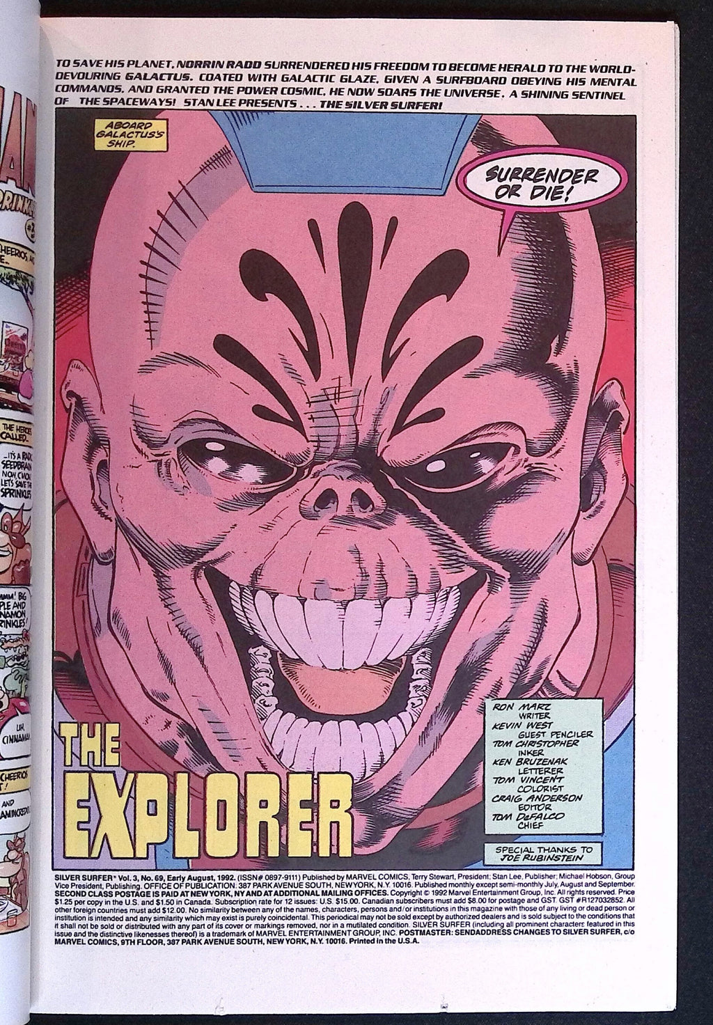 The Silver Surfer # 69 1992 NM-