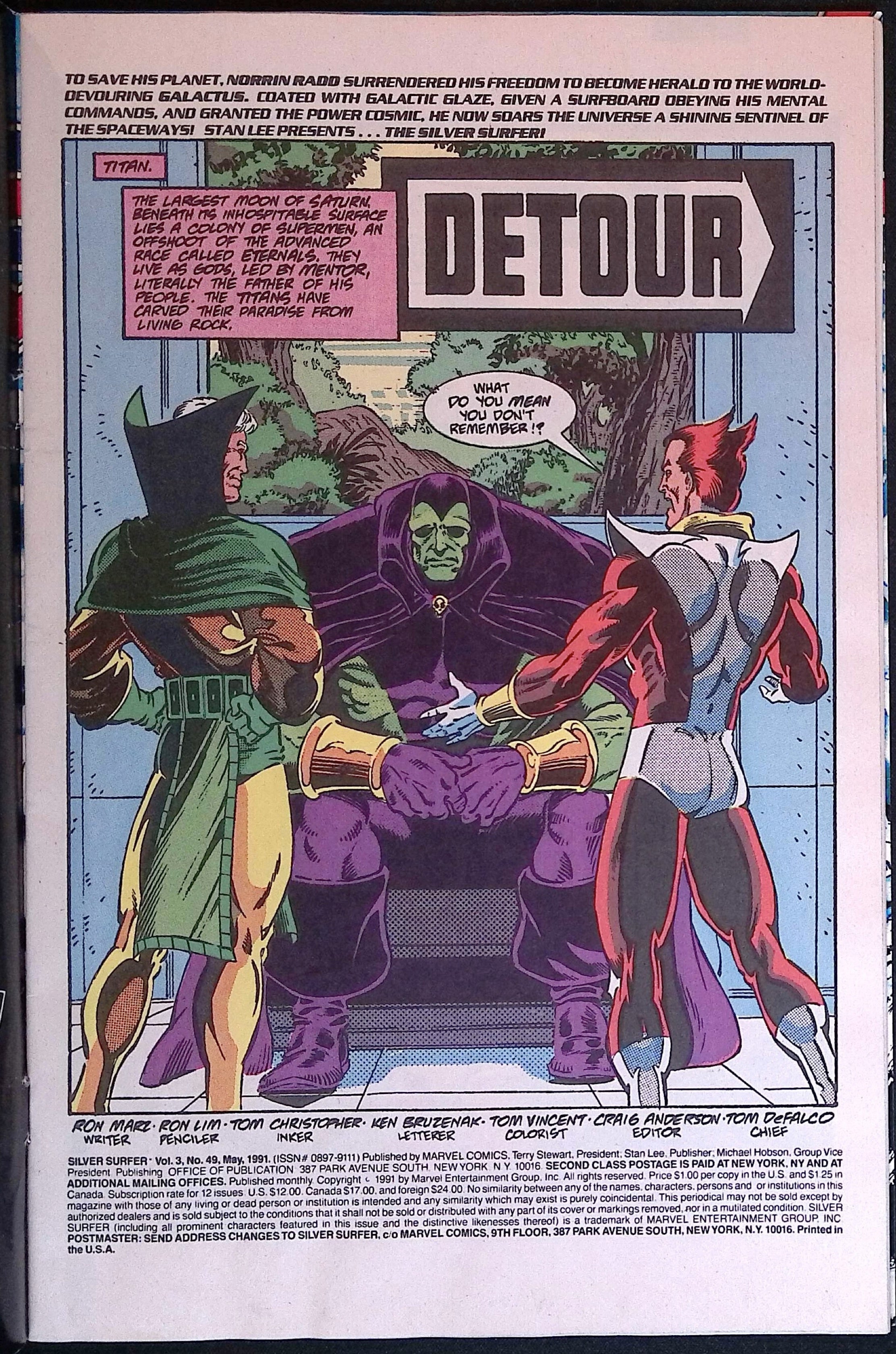 The Silver Surfer # 49 1991 VF