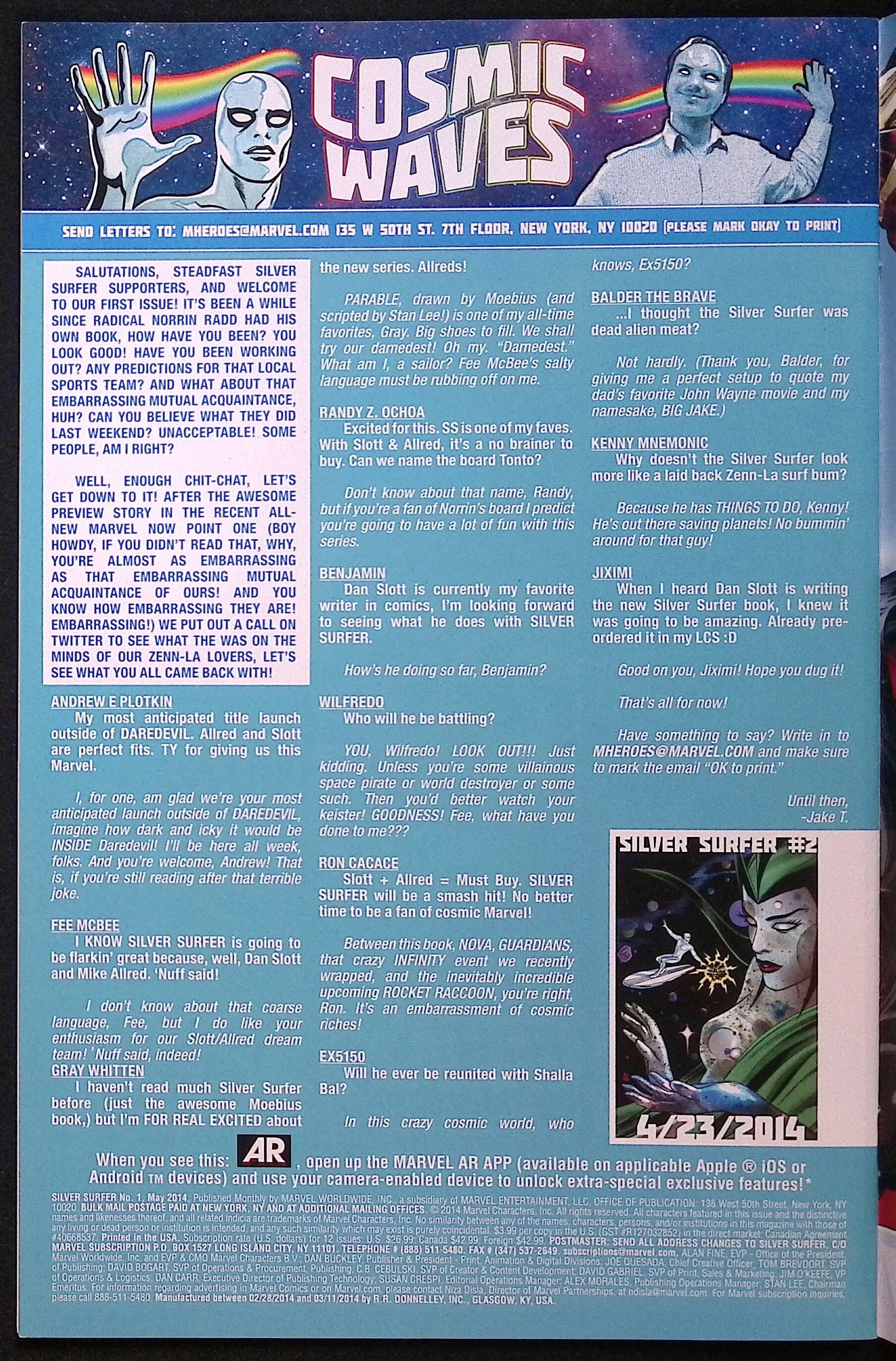 Silver Surfer # 1 2014 VF/NM