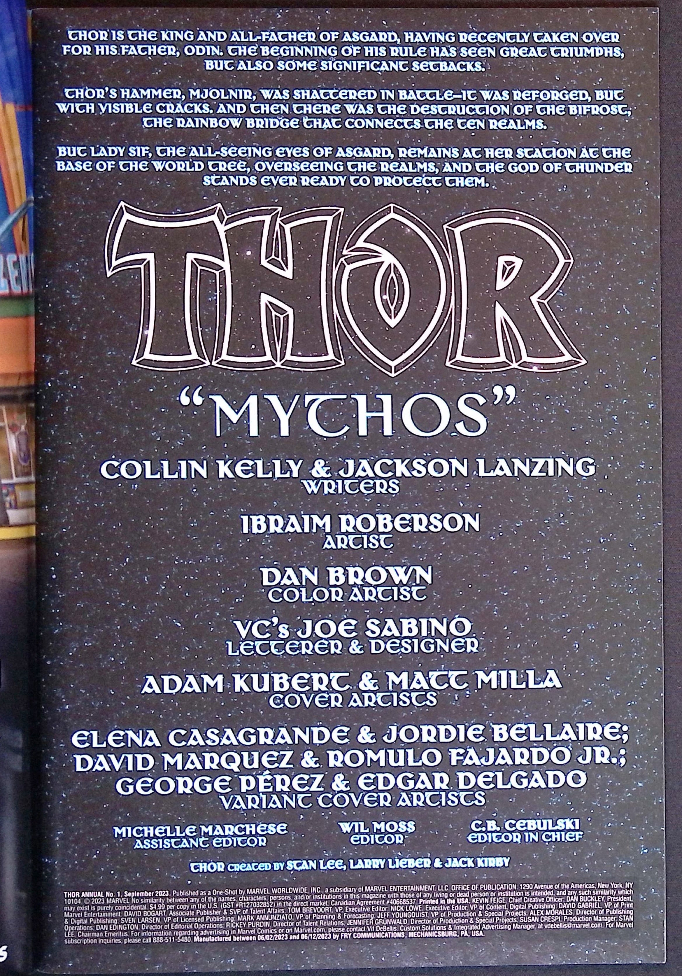 Thor Annual # 1 2023 NM-