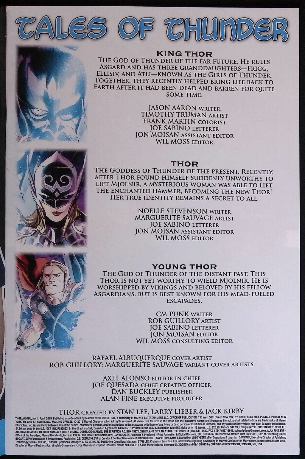 Thor Annual # 1 2015 VF/NM