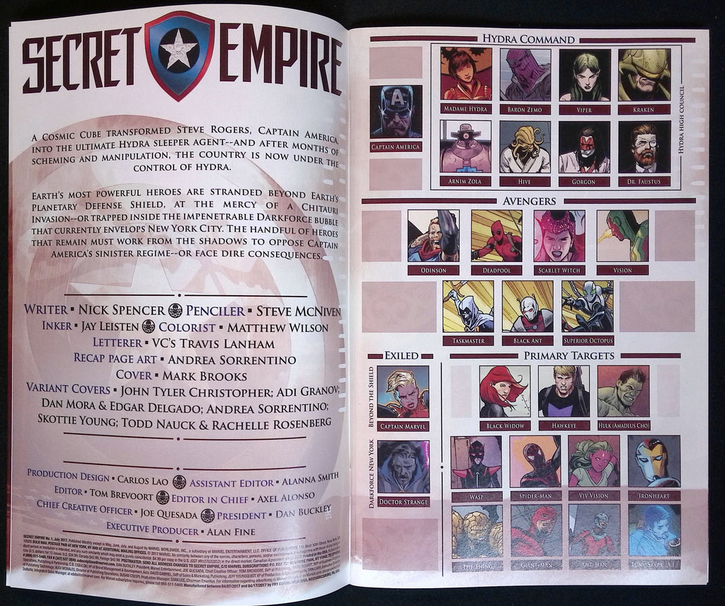 Secret Empire # 1 2017 NM-