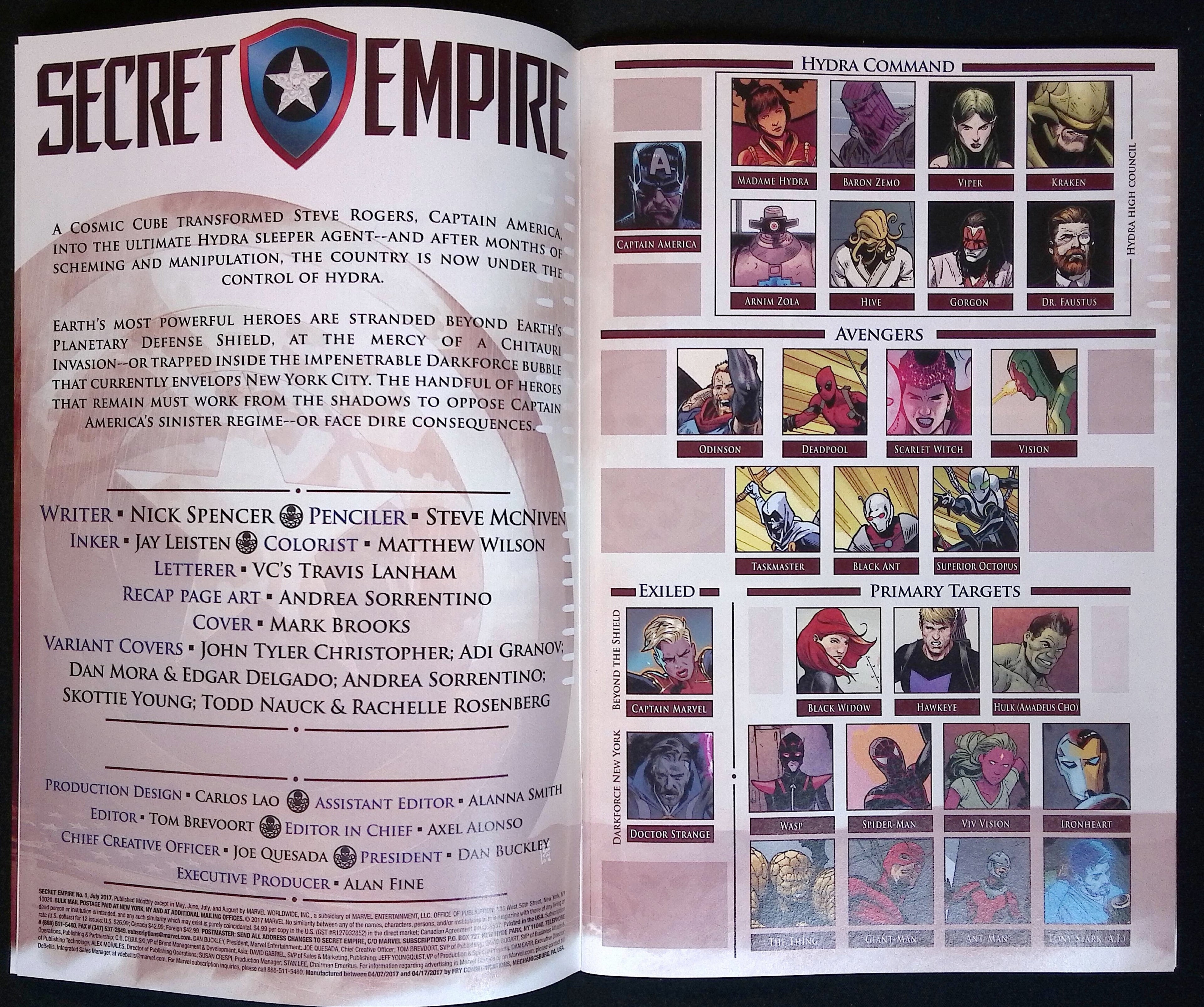 Secret Empire # 1 2017 NM-