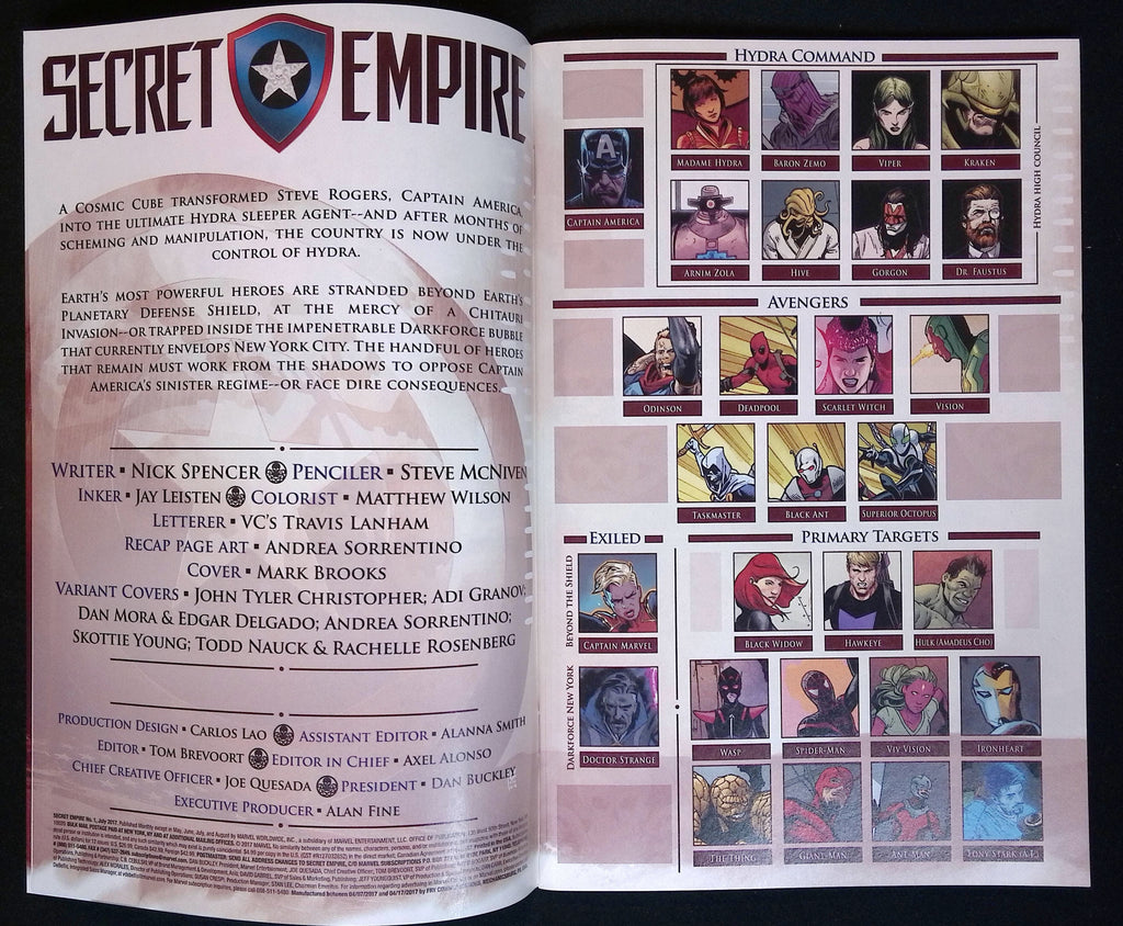 Secret Empire # 1 2017 NM-