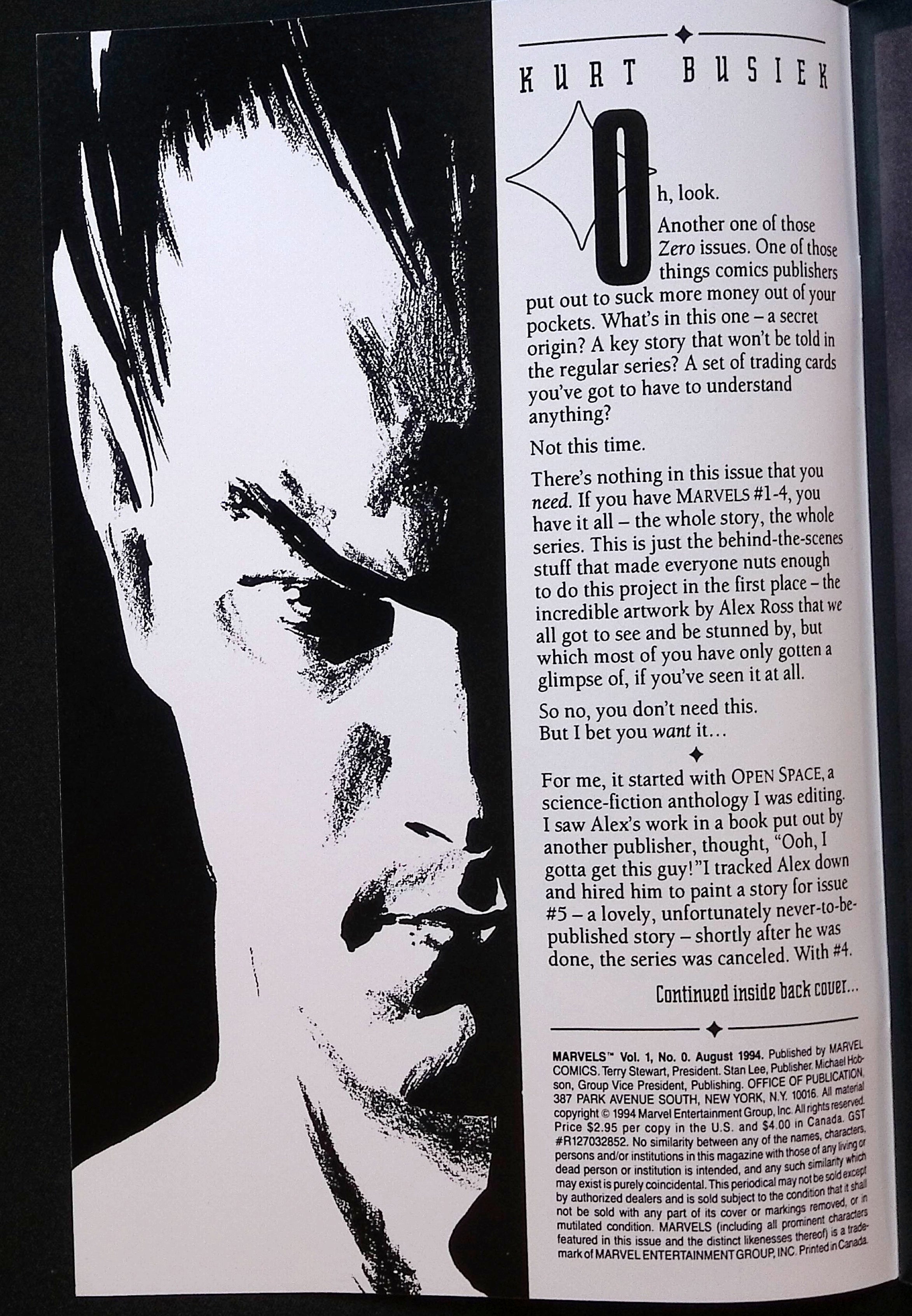 Marvels # 0 1994 NM-