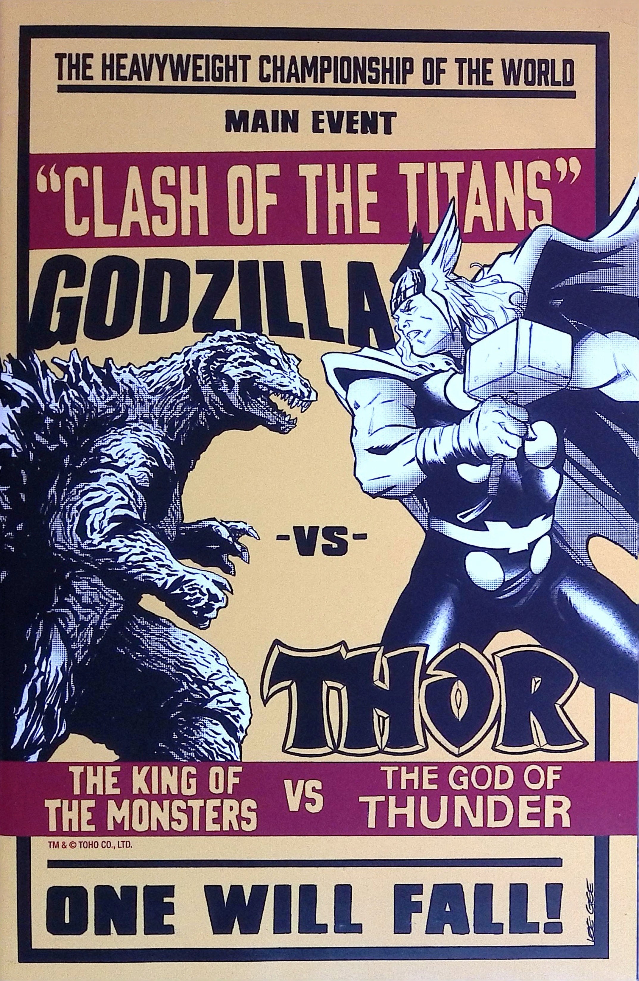 Godzilla vs. Thor # 1 Garbett Variant NM-