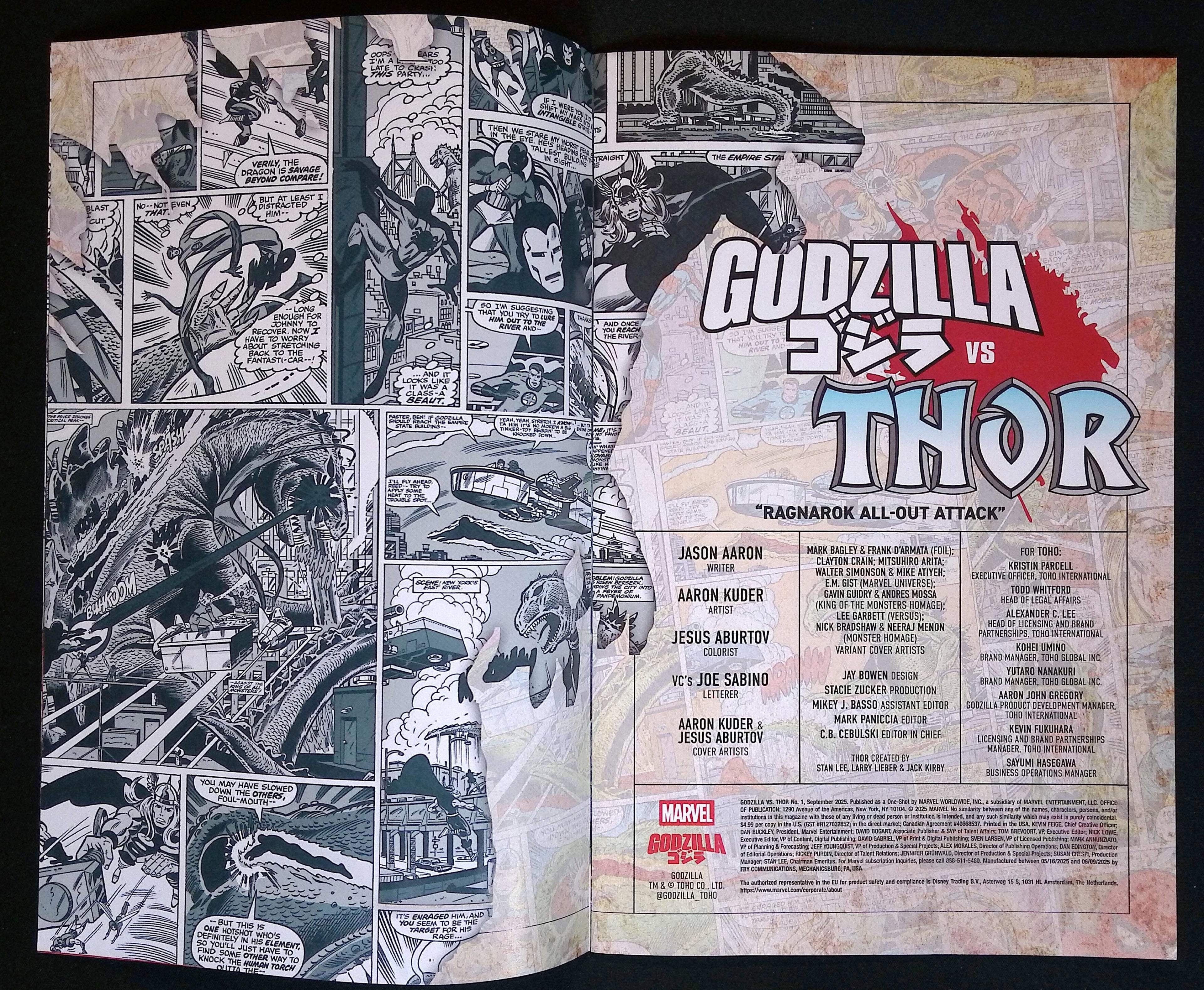 Godzilla vs. Thor # 1 Garbett Variant NM-