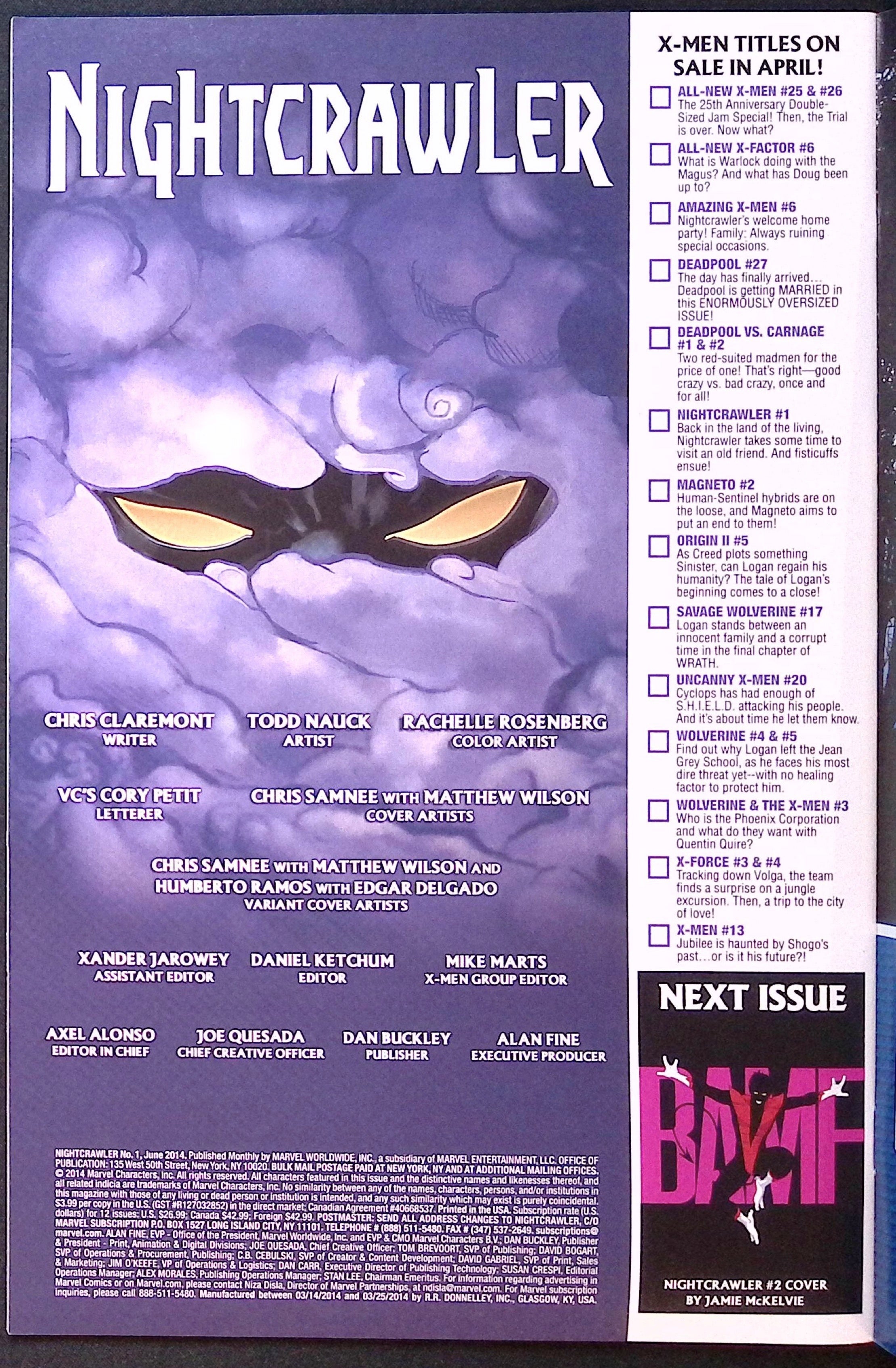 Nightcrawler # 1 2014 NM-