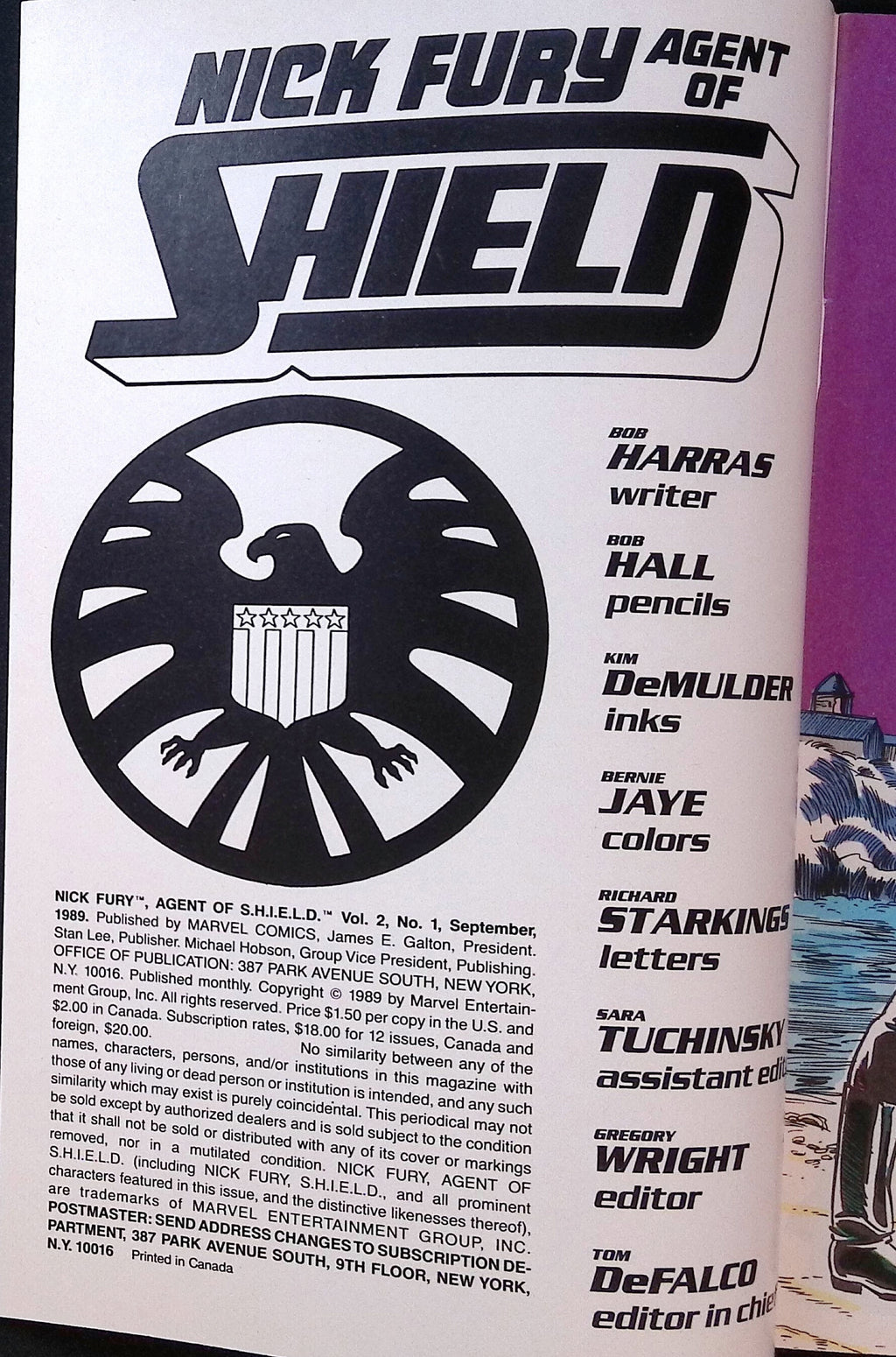 Nick Fury, Agent of S.H.I.E.L.D. # 1 1989 VF/NM