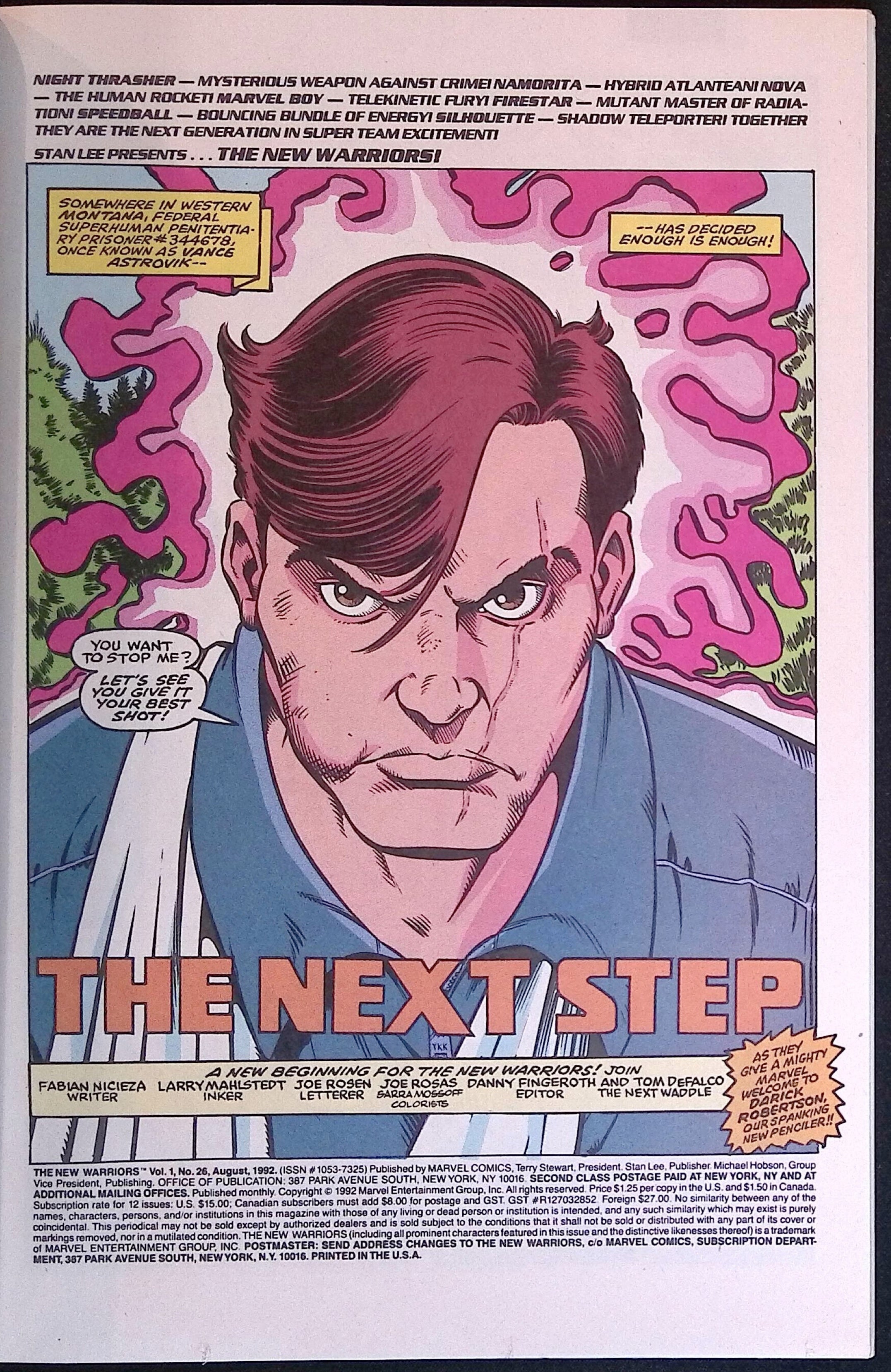 The New Warriors # 26 1992 NM-