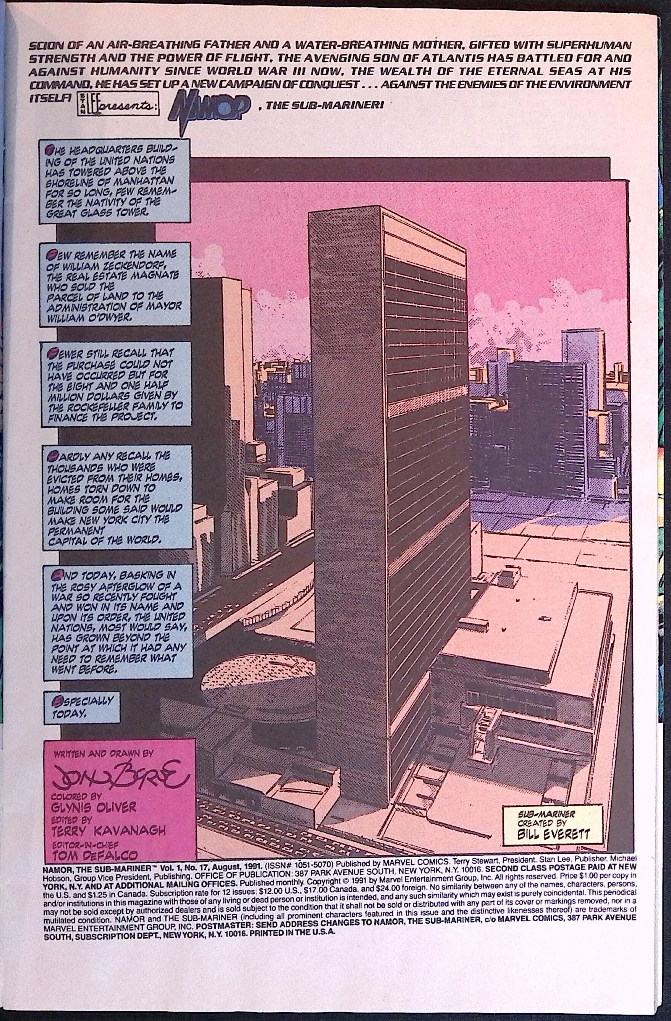 Namor, the Sub-Mariner # 17 1991 VF+