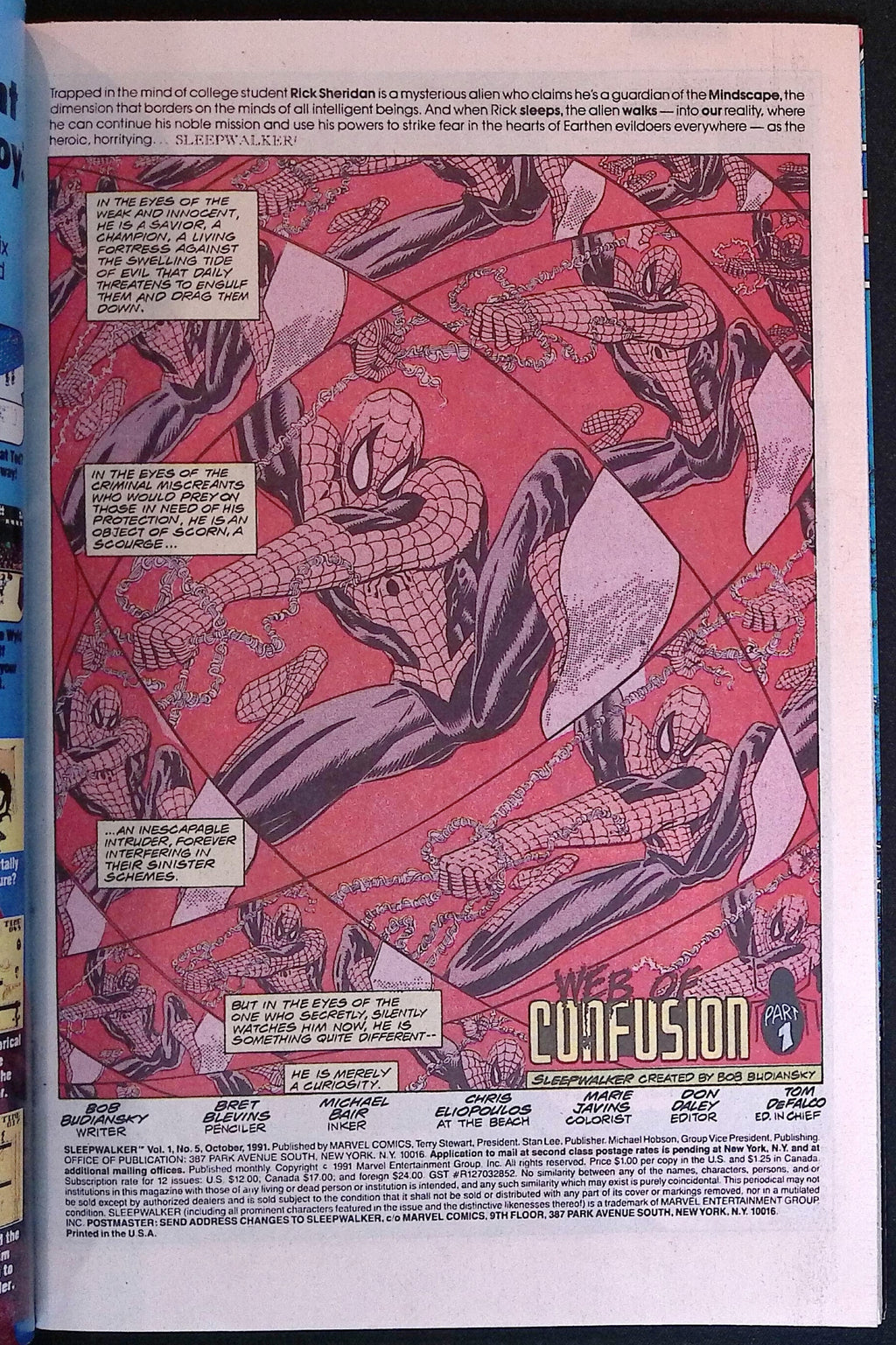 Sleepwalker # 5 1991 VF/NM