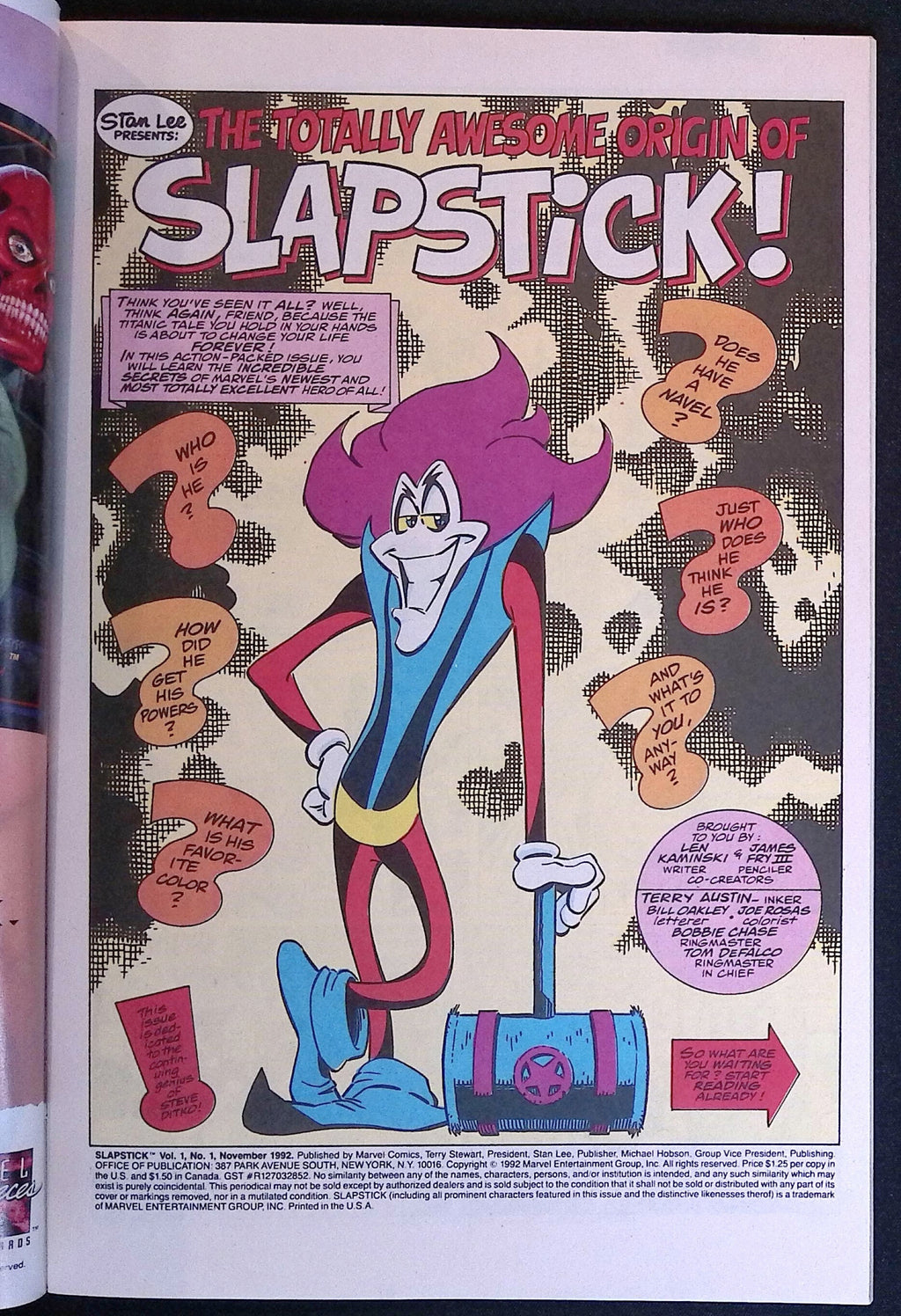 The Awesome Slapstick # 1 1992 NM-
