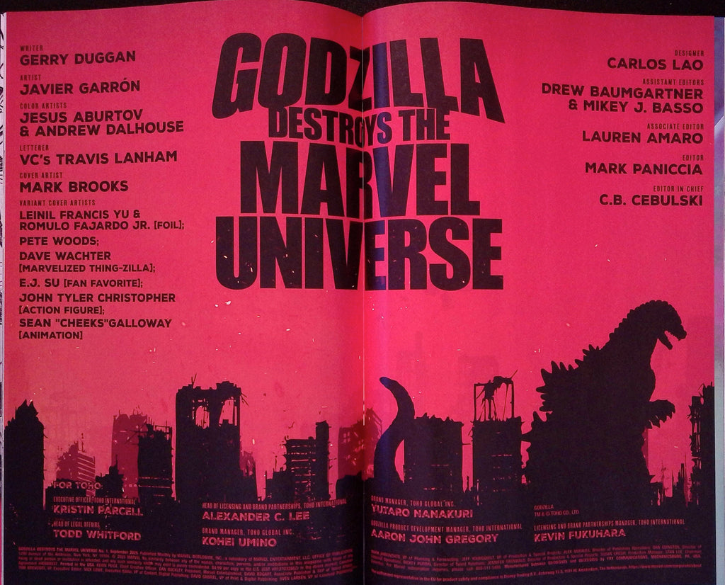 Godzilla Destroys the Marvel Universe # 1 2025 NM
