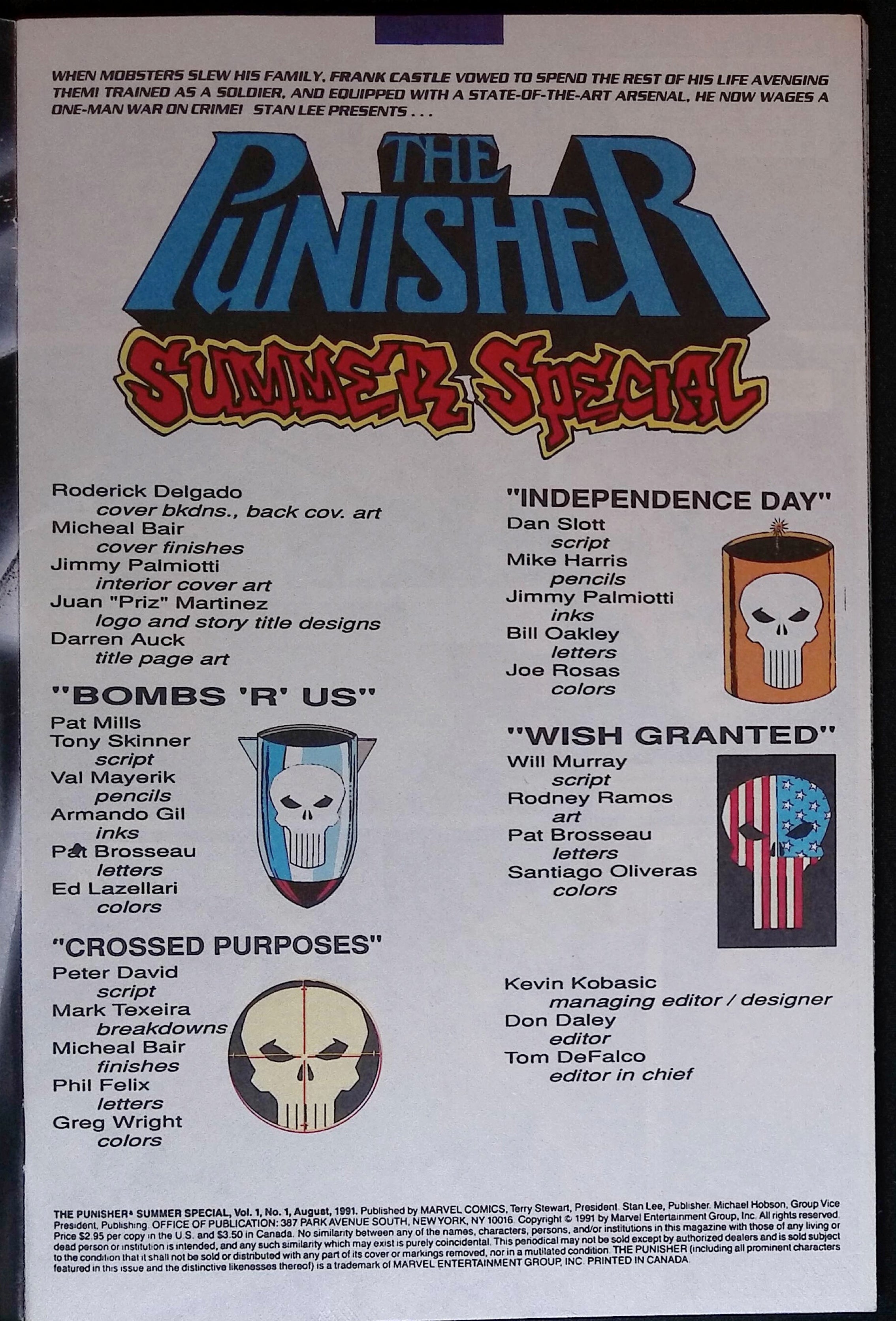 The Punisher Summer Special # 1 1991 NM-