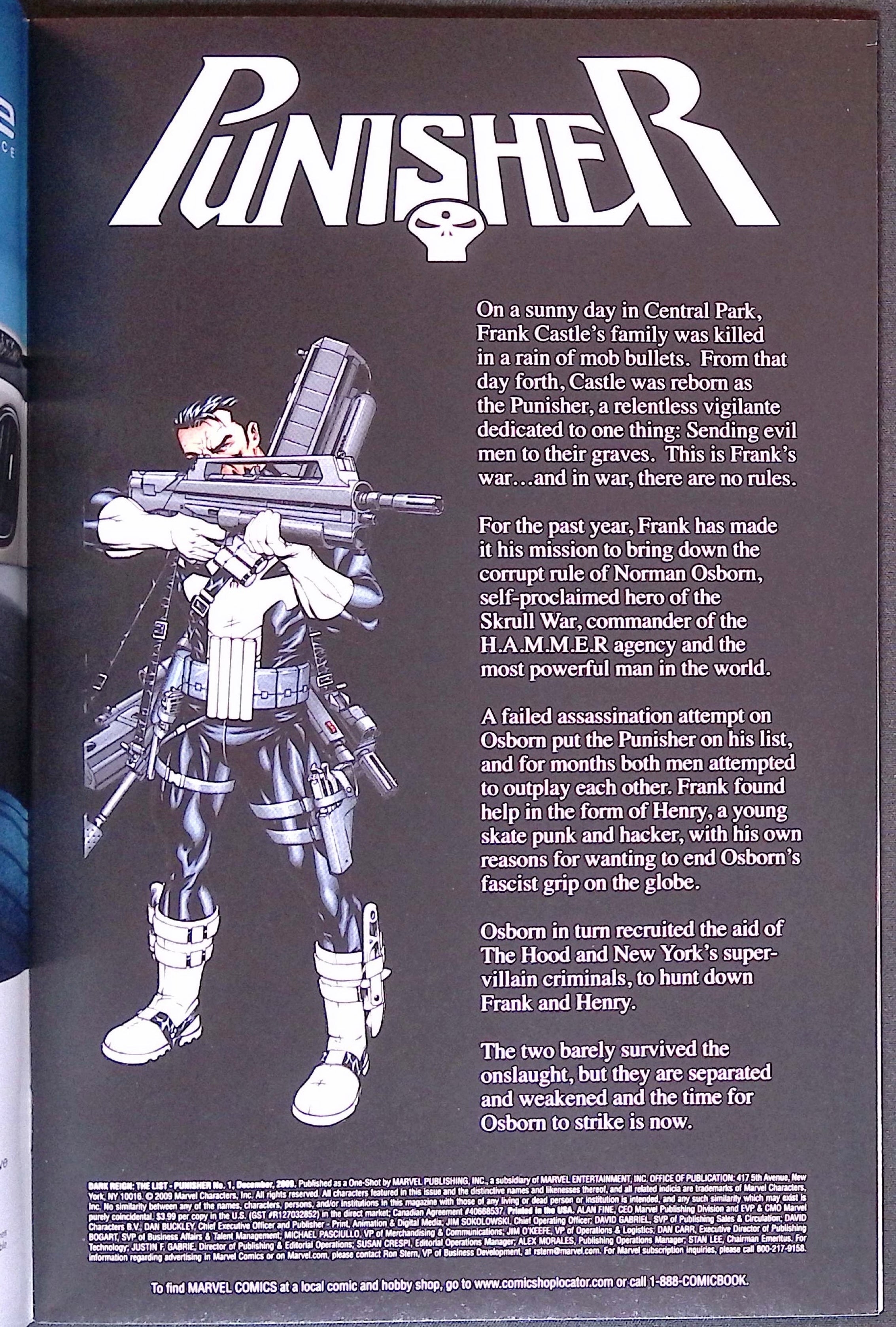 Dark Reign: The List - Punisher # 1 VF+