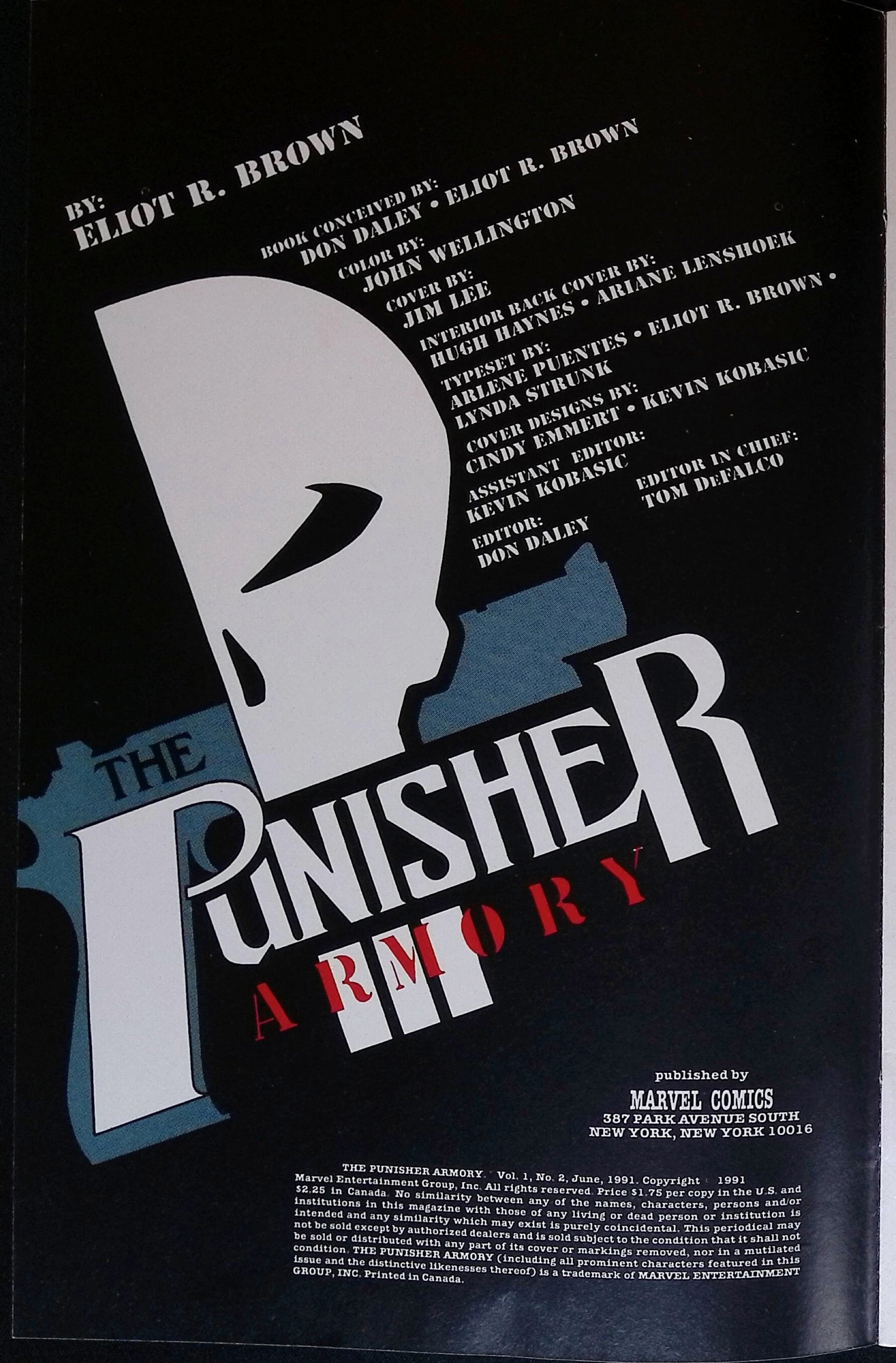 The Punisher Armory # 2 Jim Lee 1991 NM-
