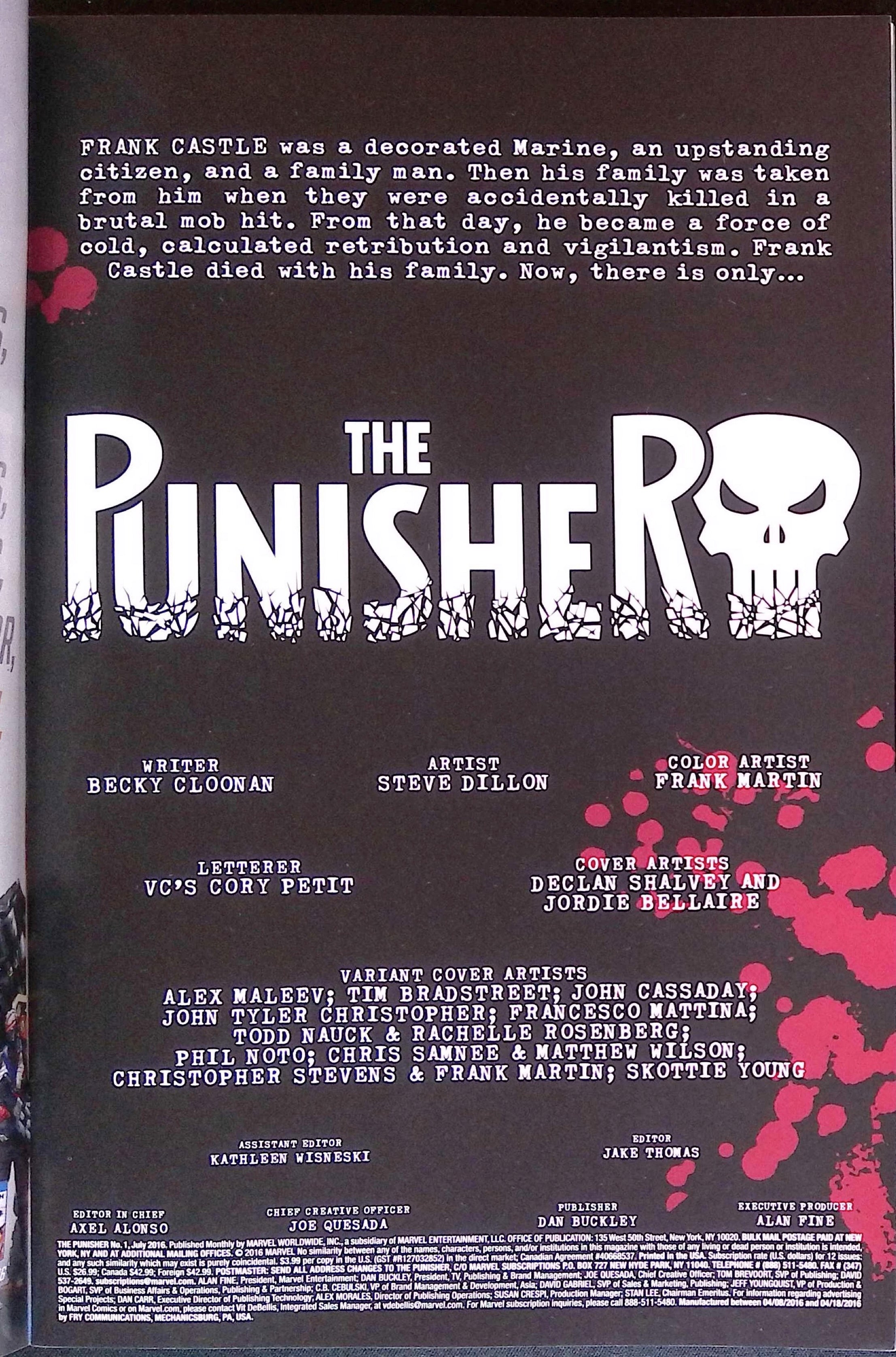 The Punisher # 1 2016 NM