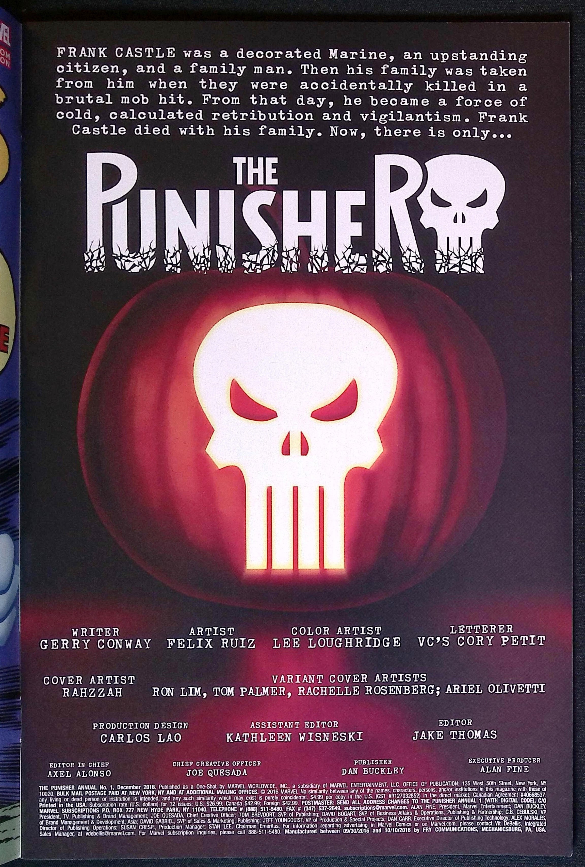 The Punisher Annual # 1 2016 NM