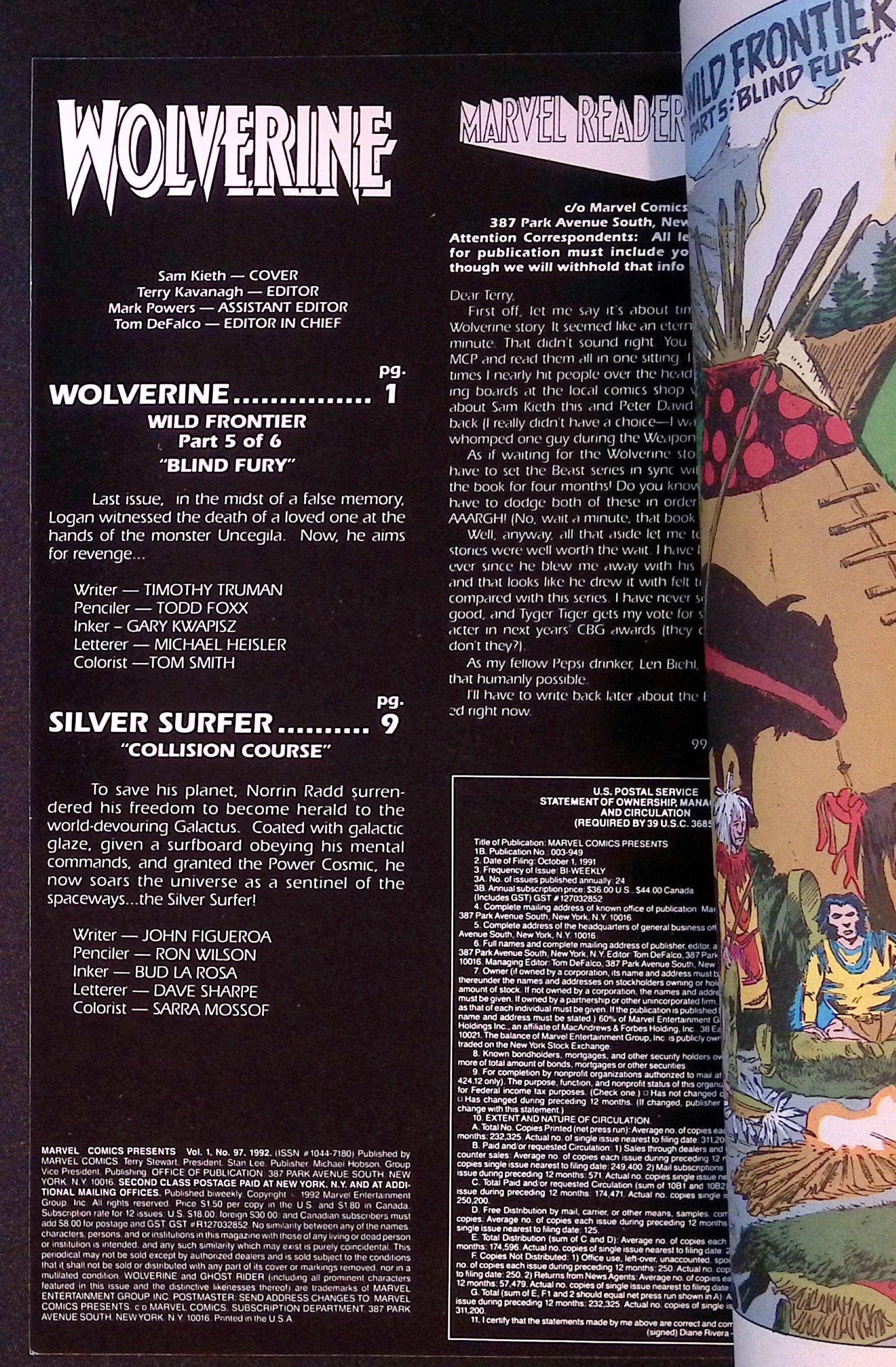 Marvel Comics Presents # 97 1992 NM-