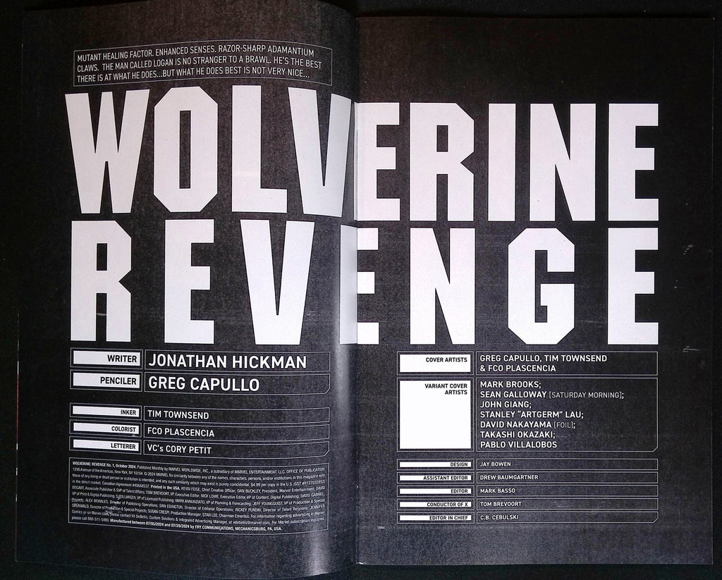 Wolverine: Revenge # 1 Villalobos Variant 2024 NM-