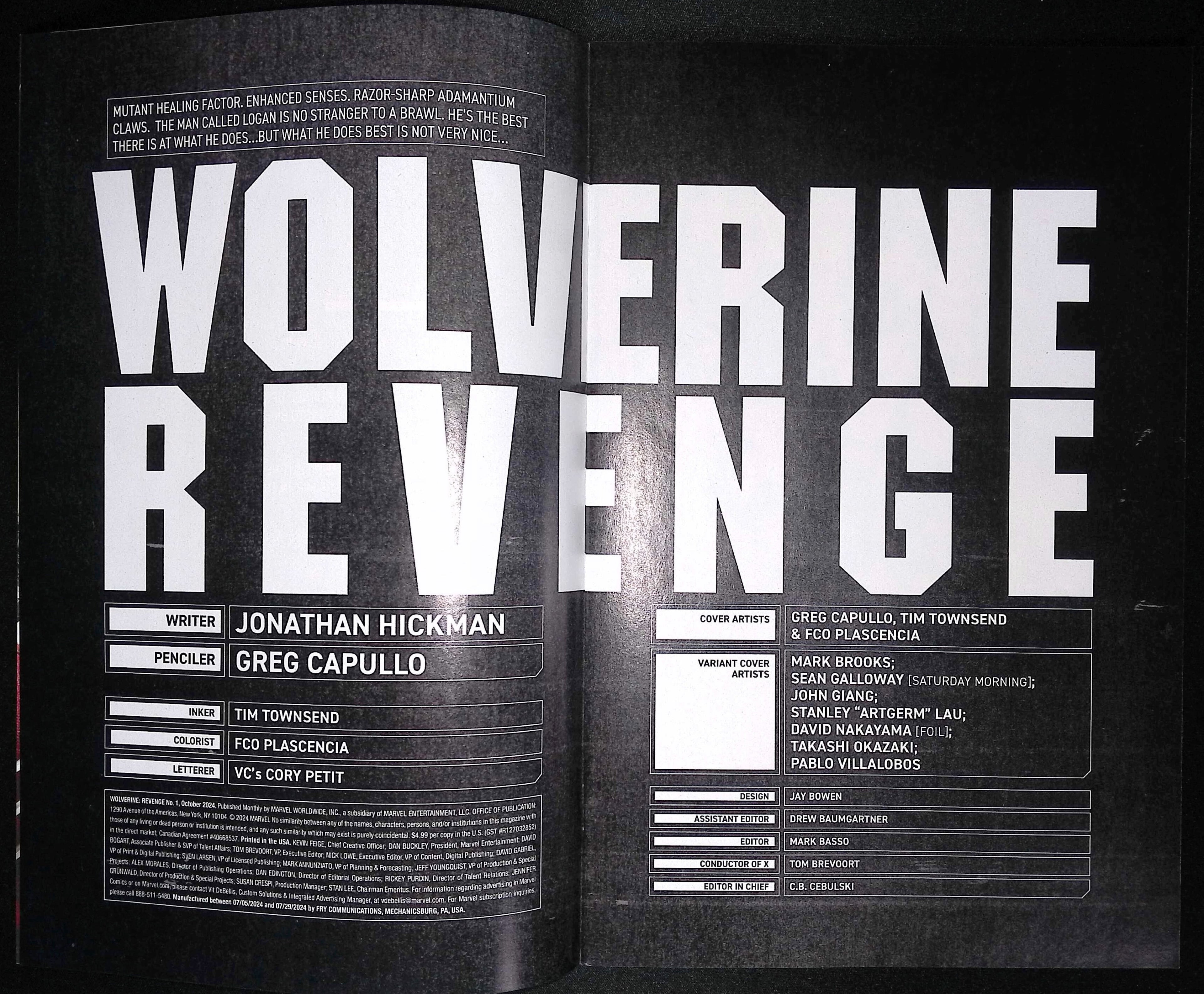 Wolverine: Revenge # 1 Villalobos Variant 2024 NM