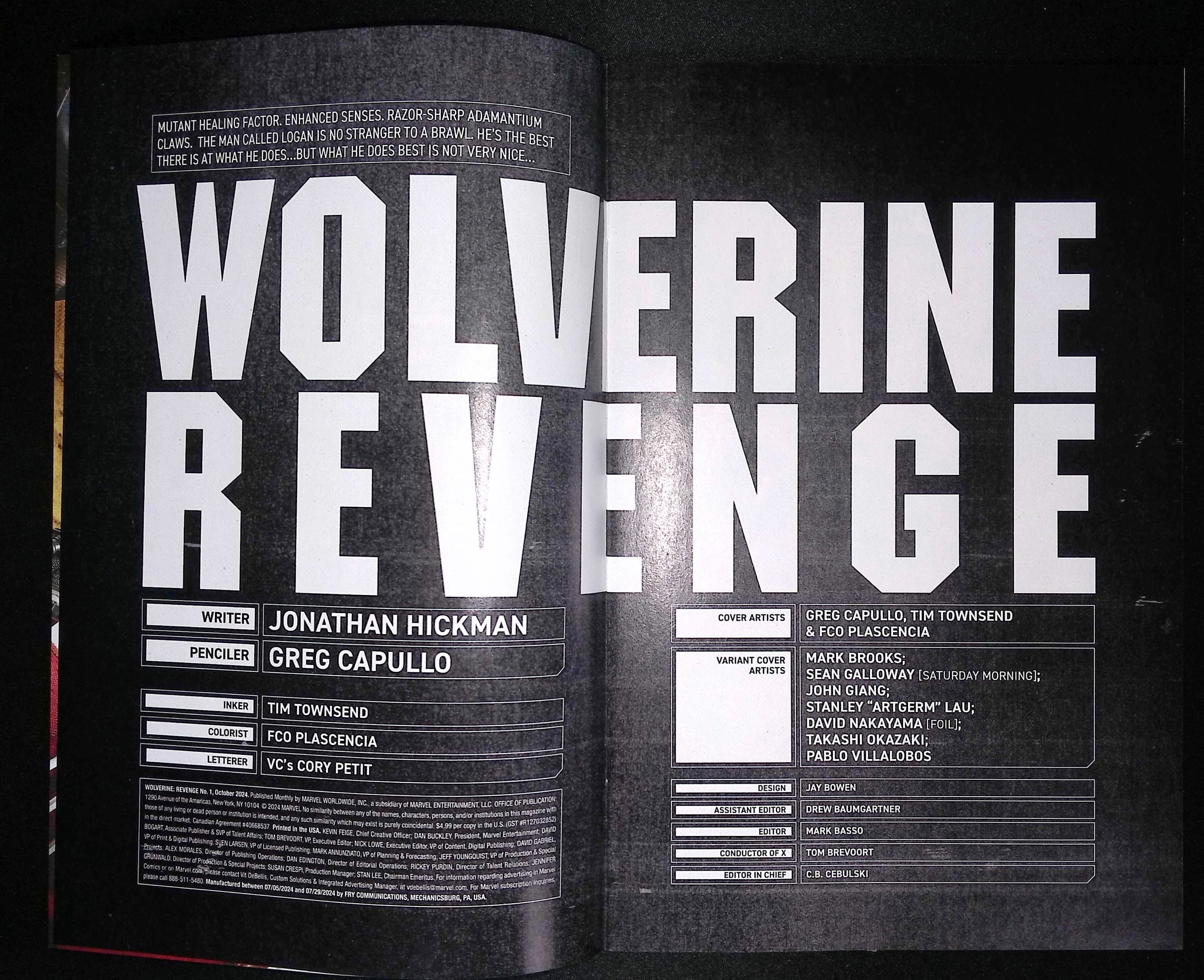 Wolverine: Revenge # 1 Brooks Variant 2024 NM