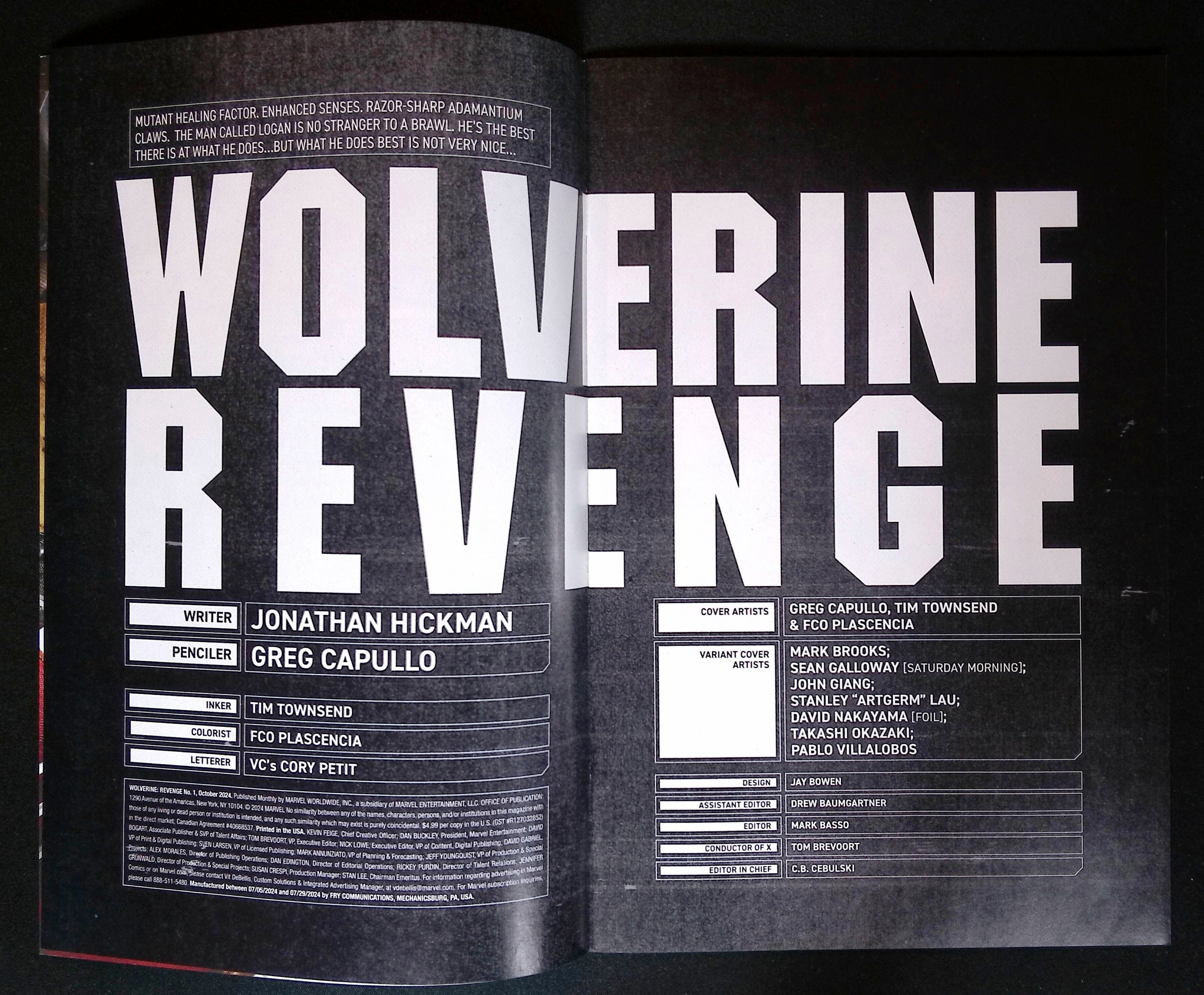 Wolverine: Revenge # 1 Brooks Variant 2024 NM-