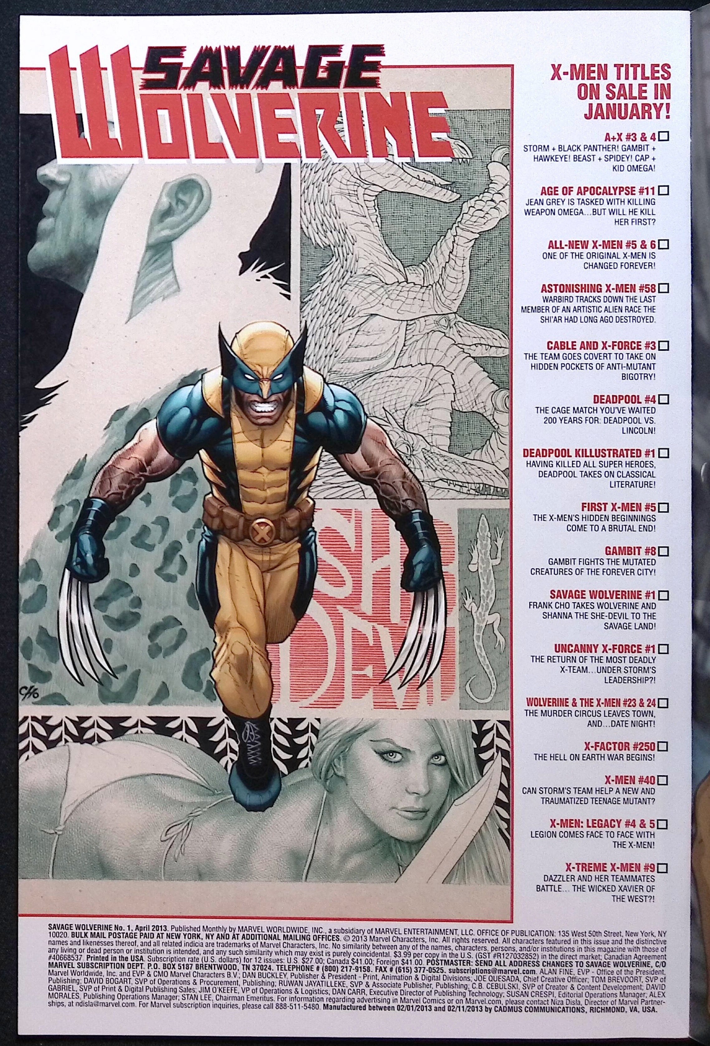 Savage Wolverine # 1 2013 Second Printing NM