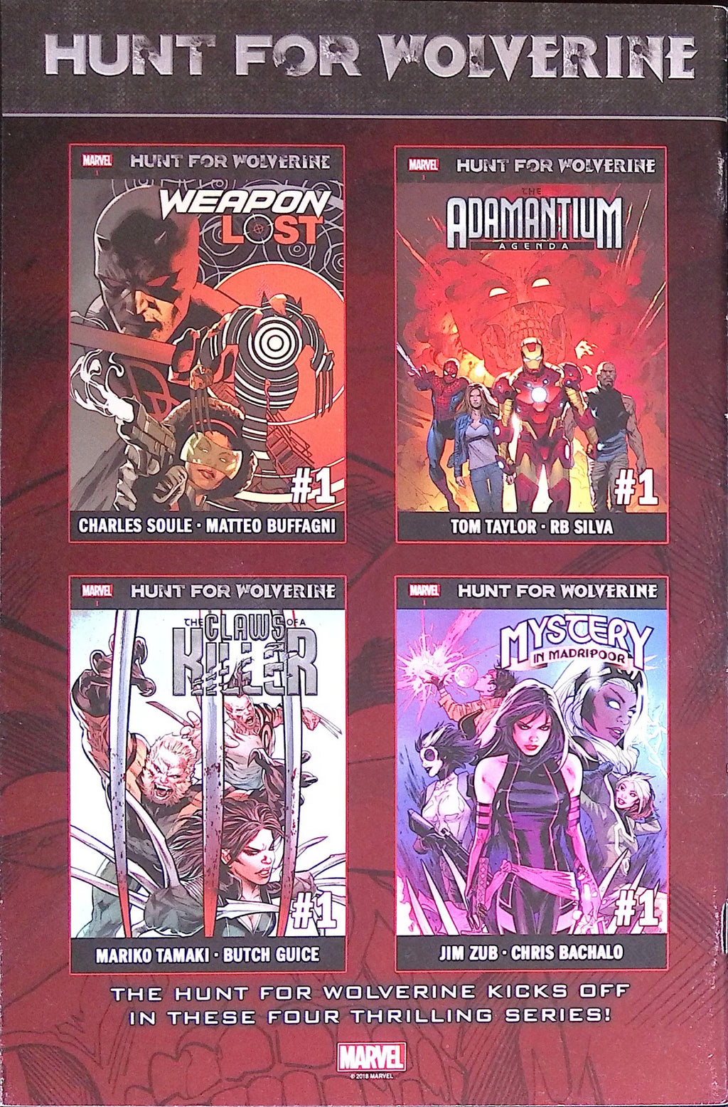 Hunt for Wolverine # 1 1:25 Torque Variant 2018 VF/NM