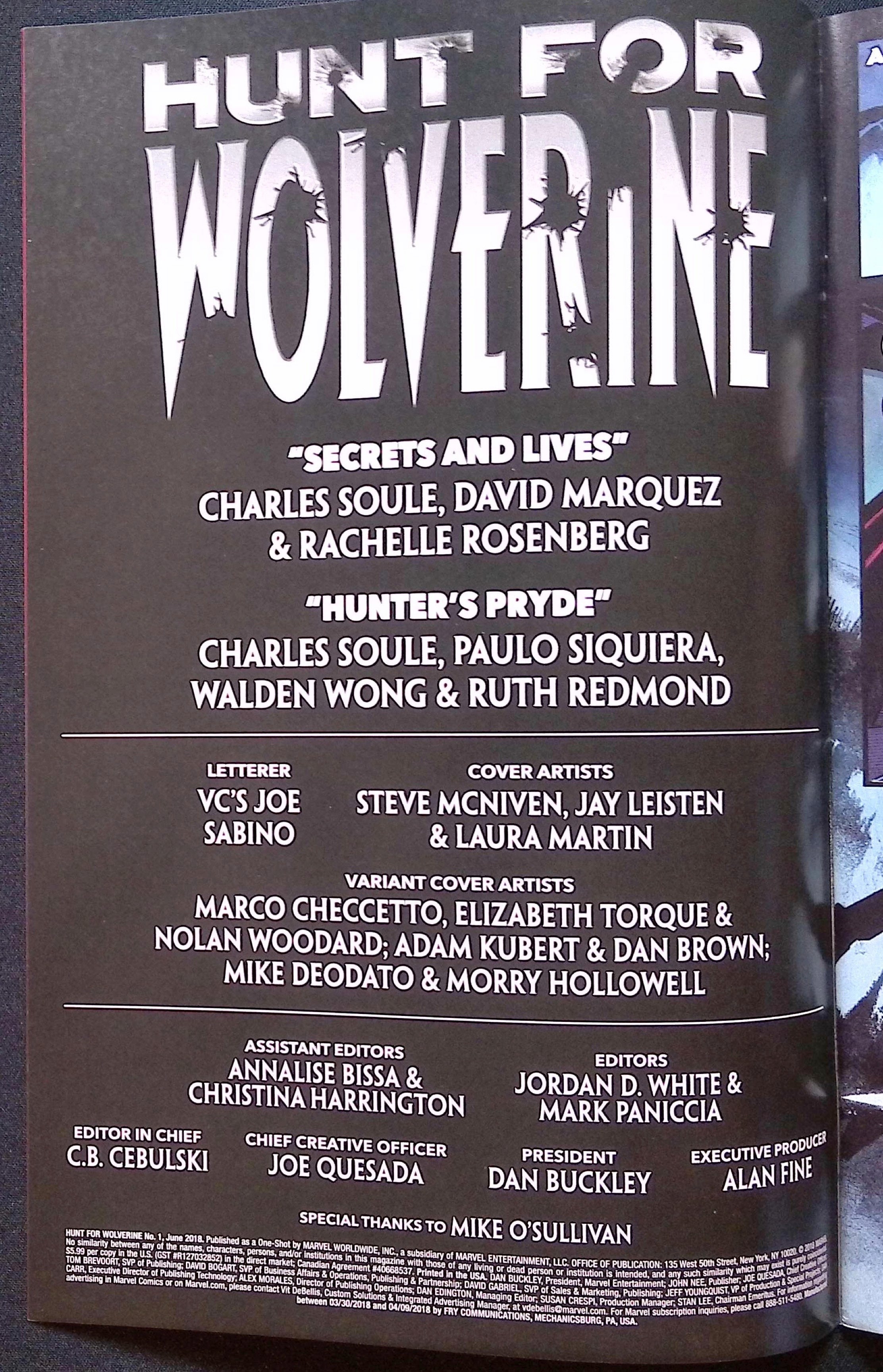 Hunt for Wolverine # 1 1:25 Torque Variant 2018 VF/NM