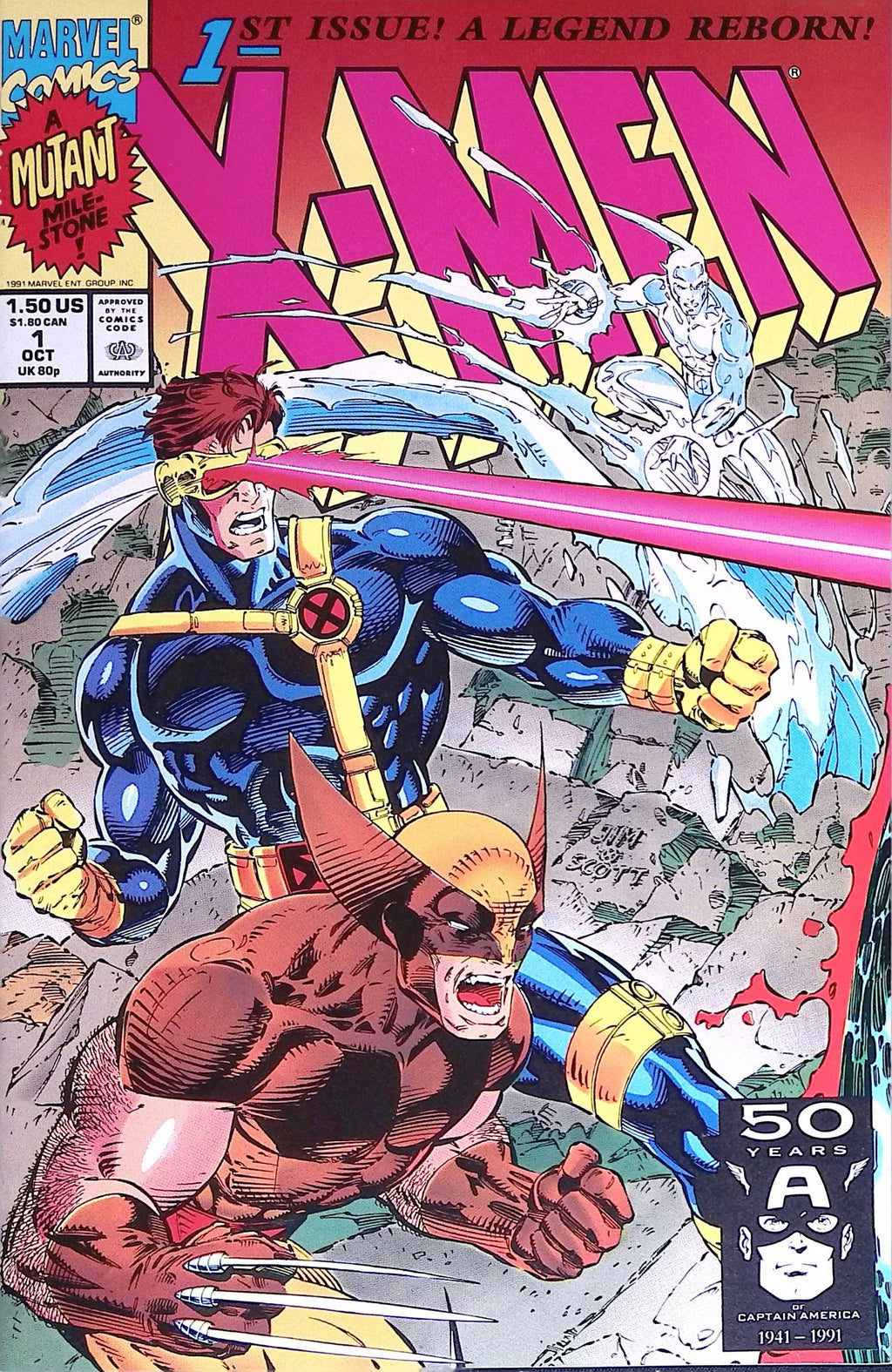 X-Men # 1 Jim Lee Connecting Cover 1991 NM-