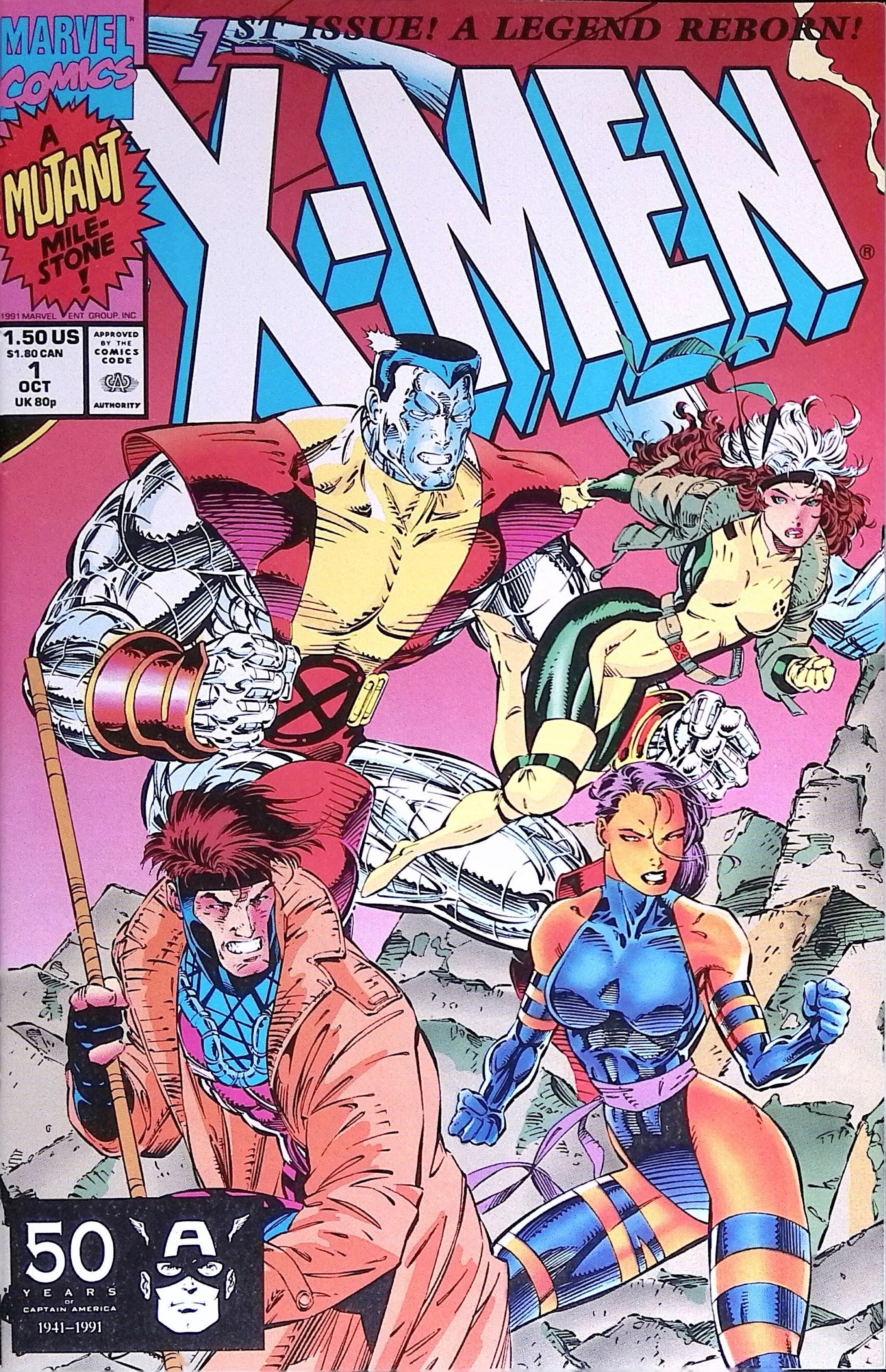 X-Men # 1 Jim Lee Connecting Cover 1991 NM-