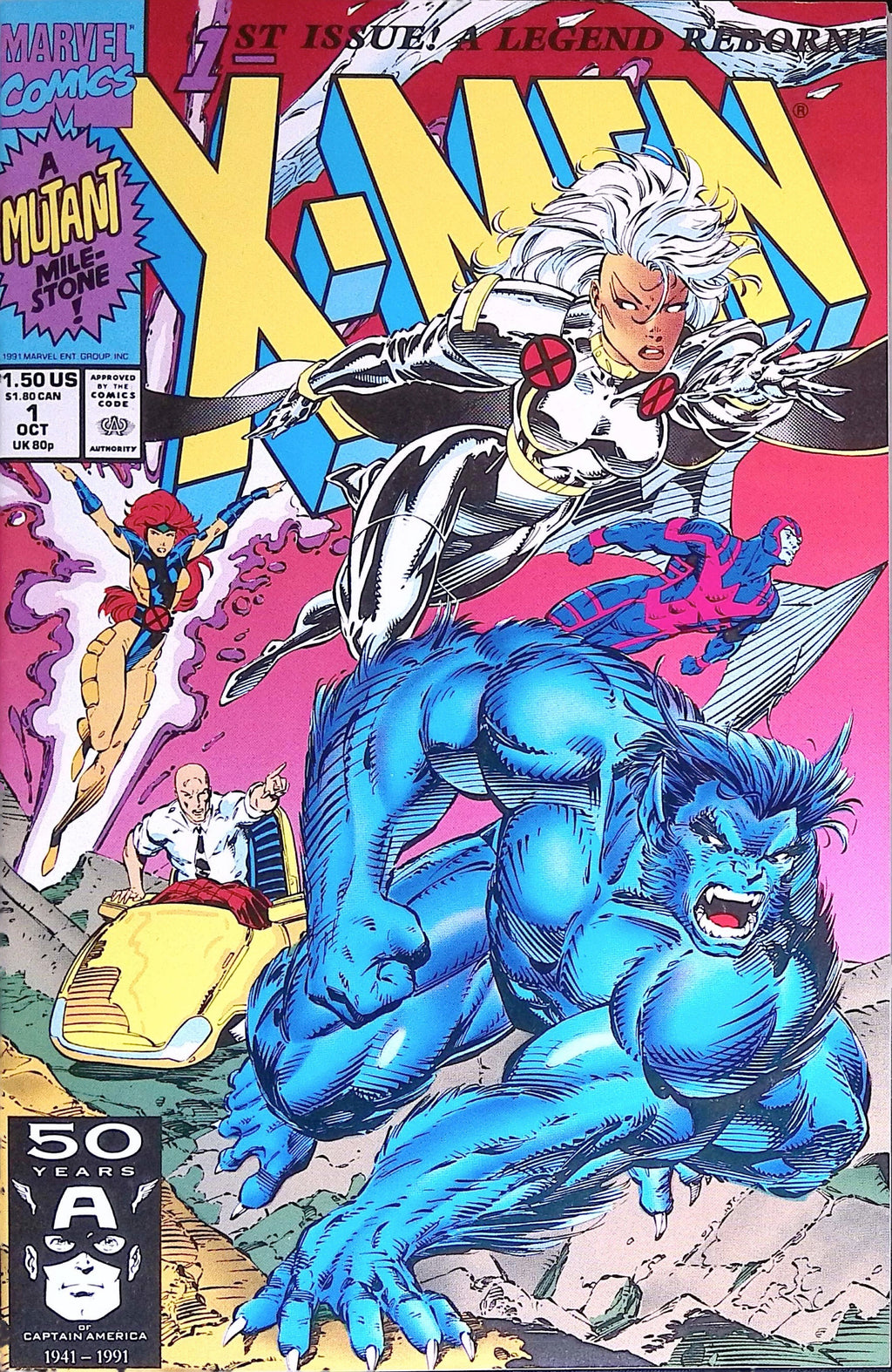 X-Men # 1 Jim Lee Connecting Cover 1991 NM-