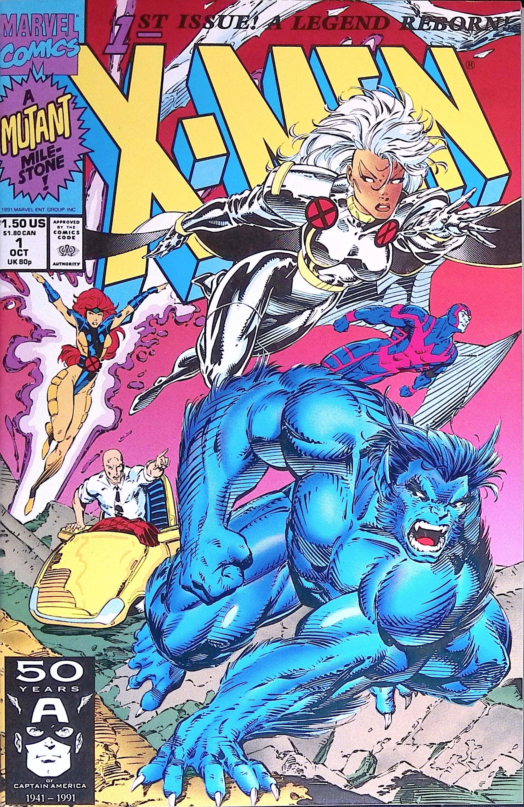 X-Men # 1 Jim Lee Connecting Cover 1991 NM-