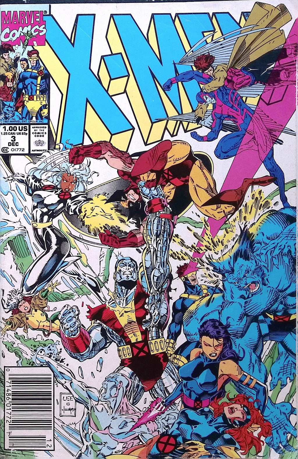 X-Men # 3 Jim Lee 1991 FN