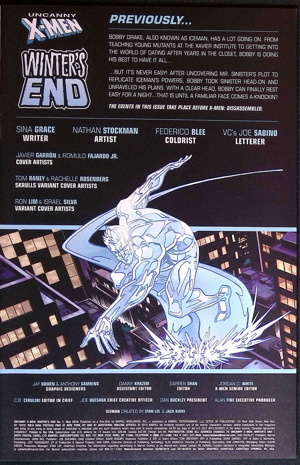 Uncanny X-Men: Winter's End # 1 Lim Variant 2019 VF/NM