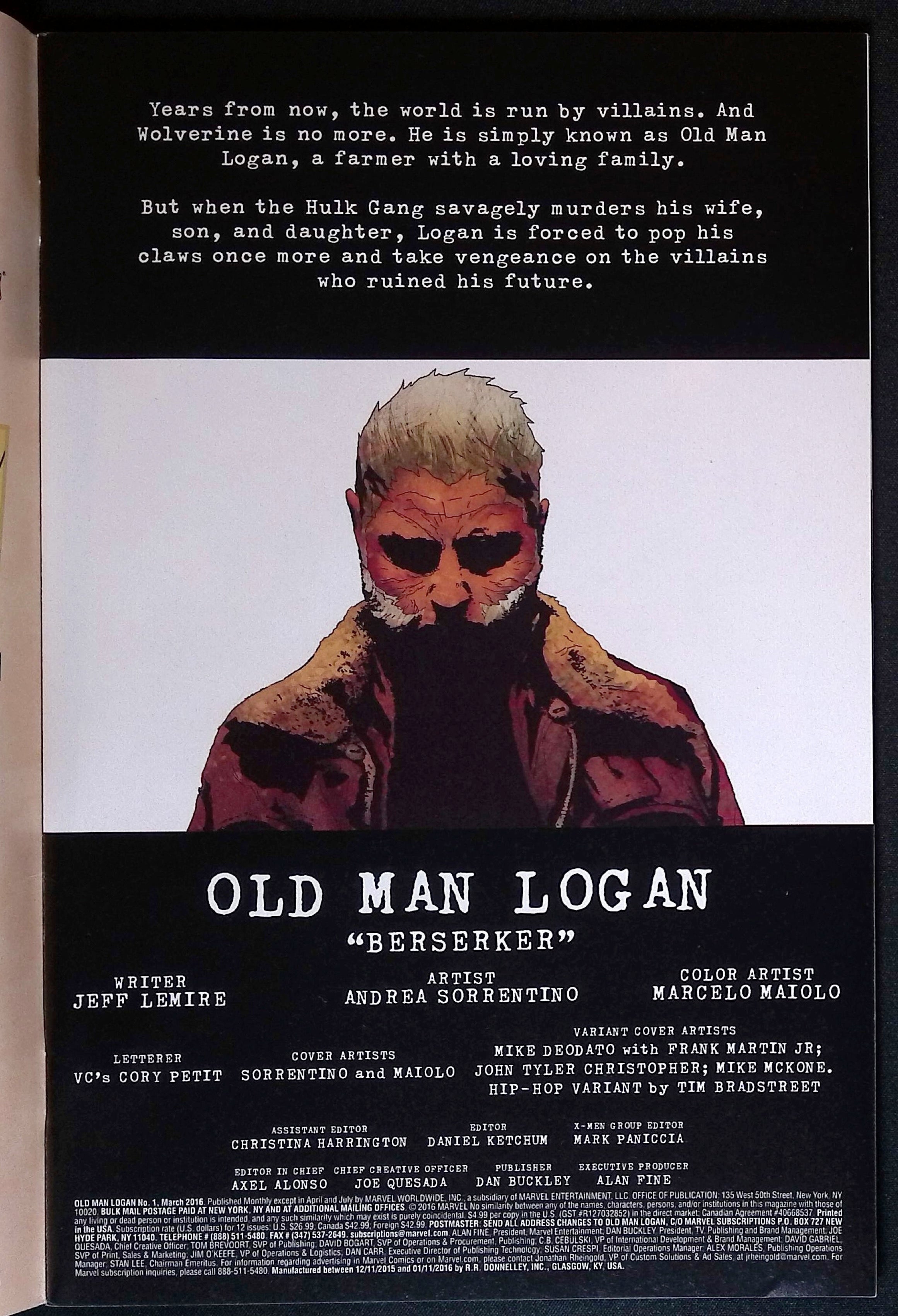 Old Man Logan # 1 2016 NM-