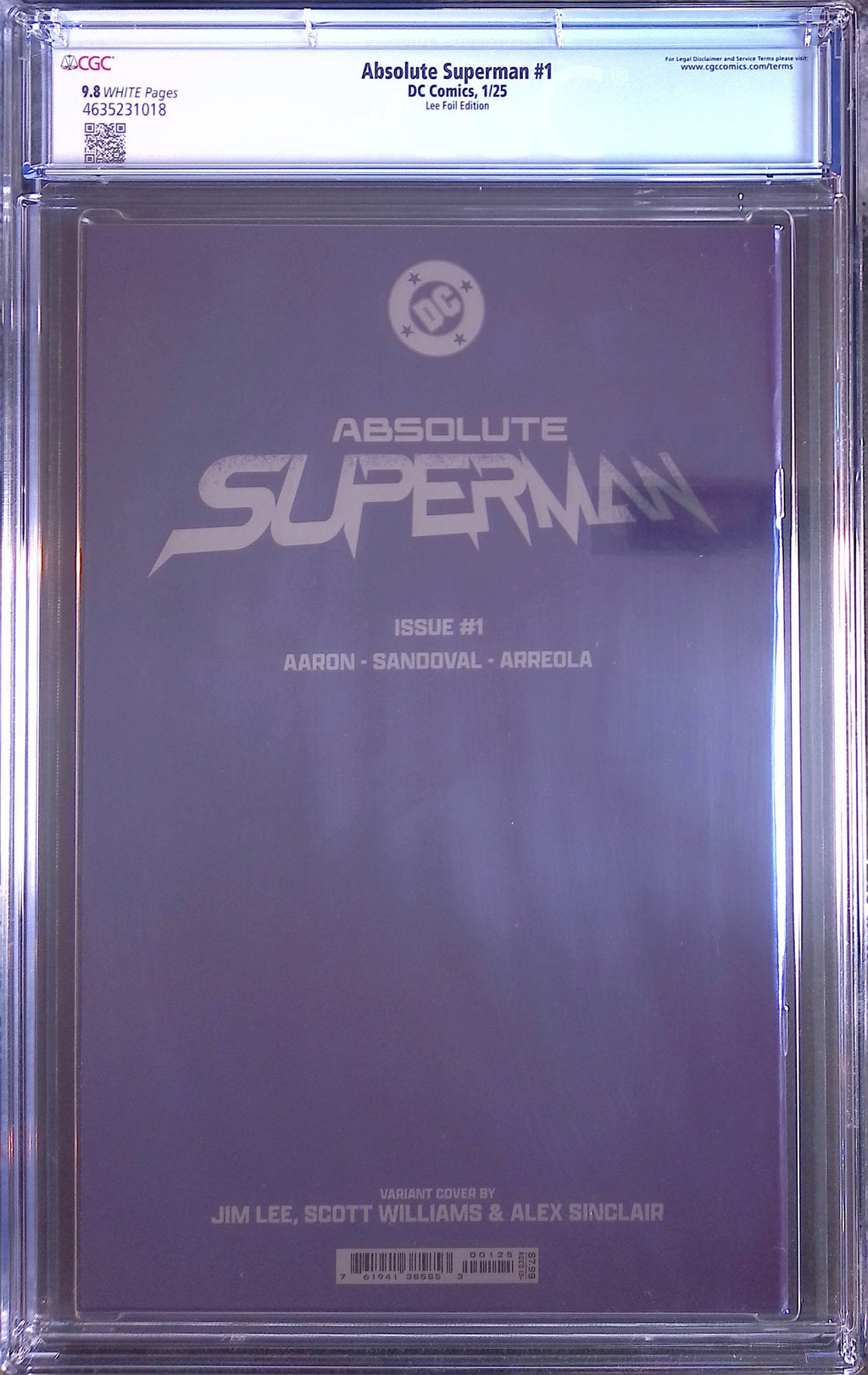 Absolute Superman #1 DC Comics 1/25 Lee Foil Edition CGC 9.8 4635231018